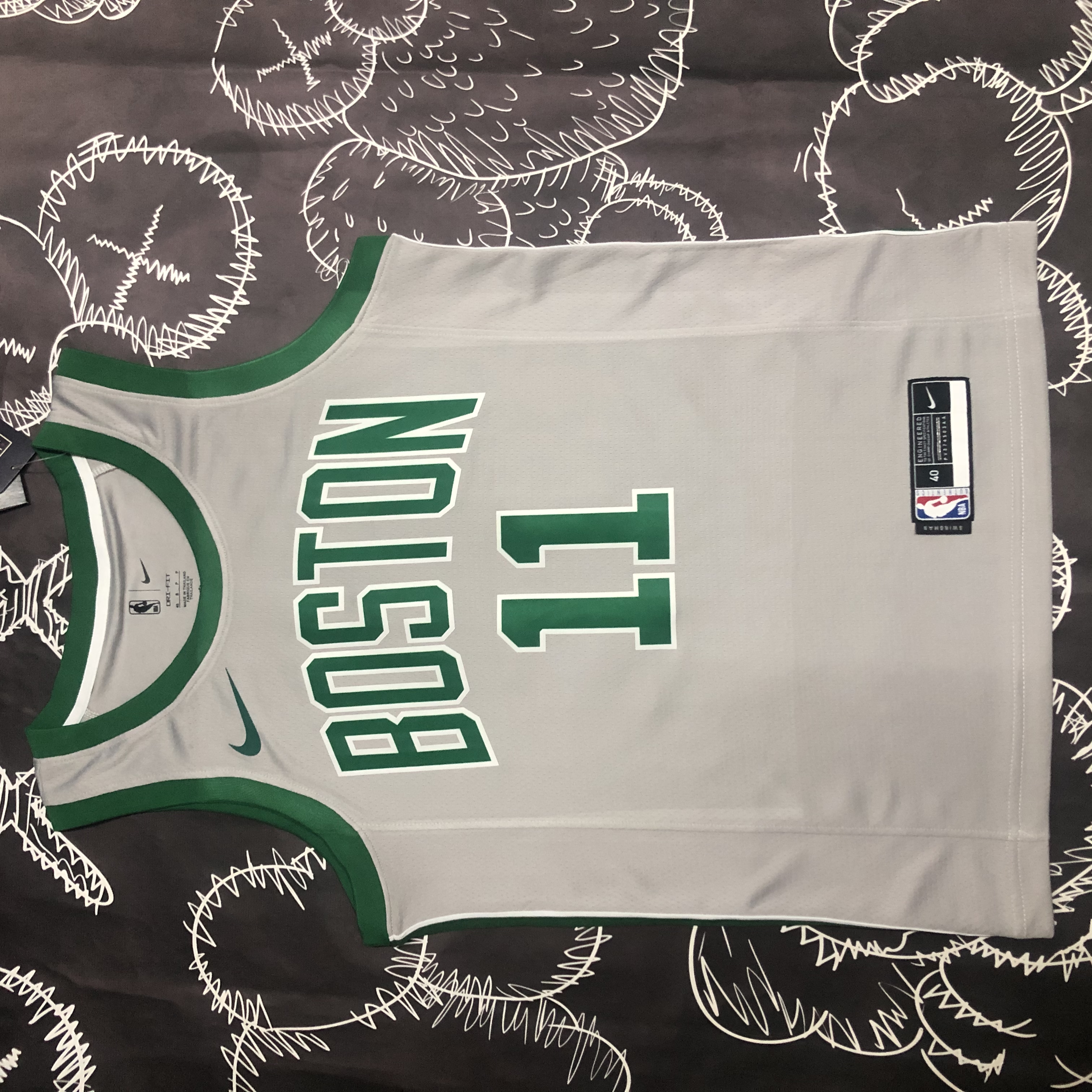 Celtics grey number 11 Irving