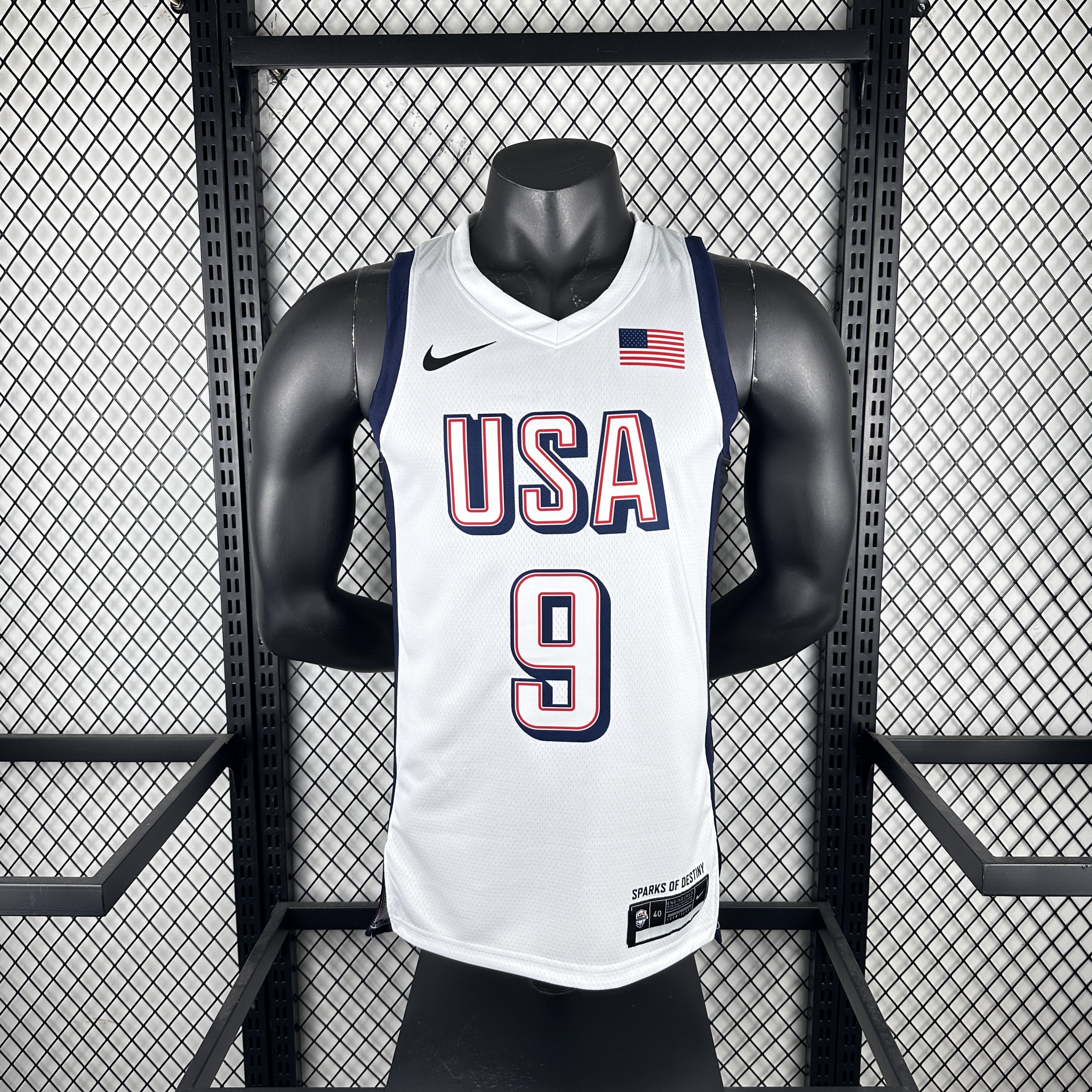 24 Olympic Team USA White No. 9 Halliburton
