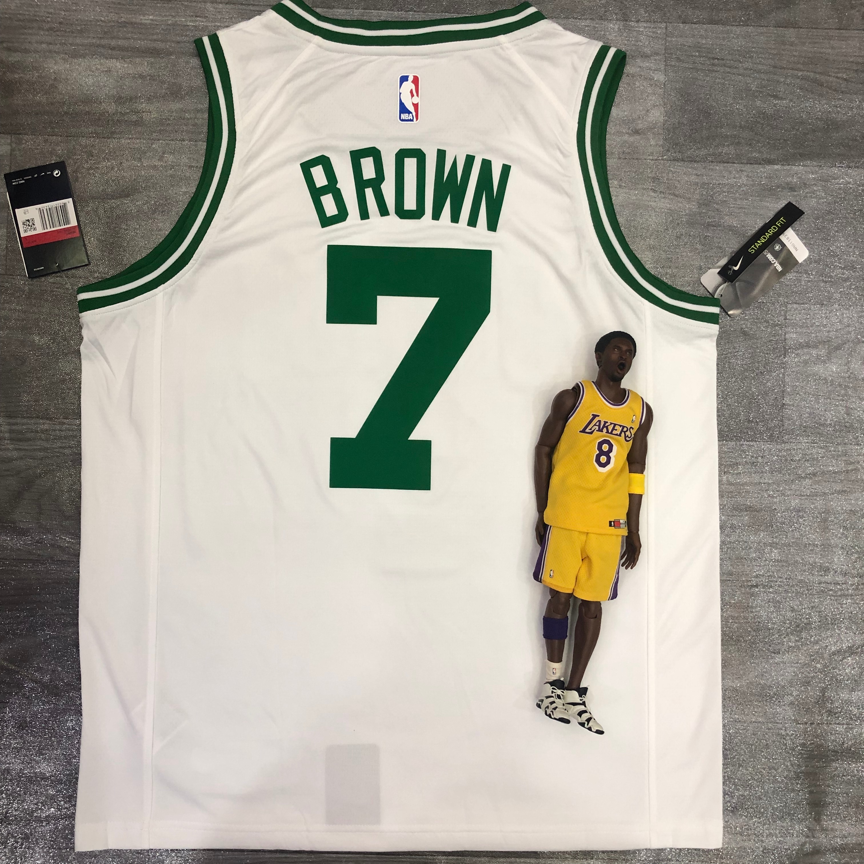 Celtics retro white number 7 Jaylen. Brown