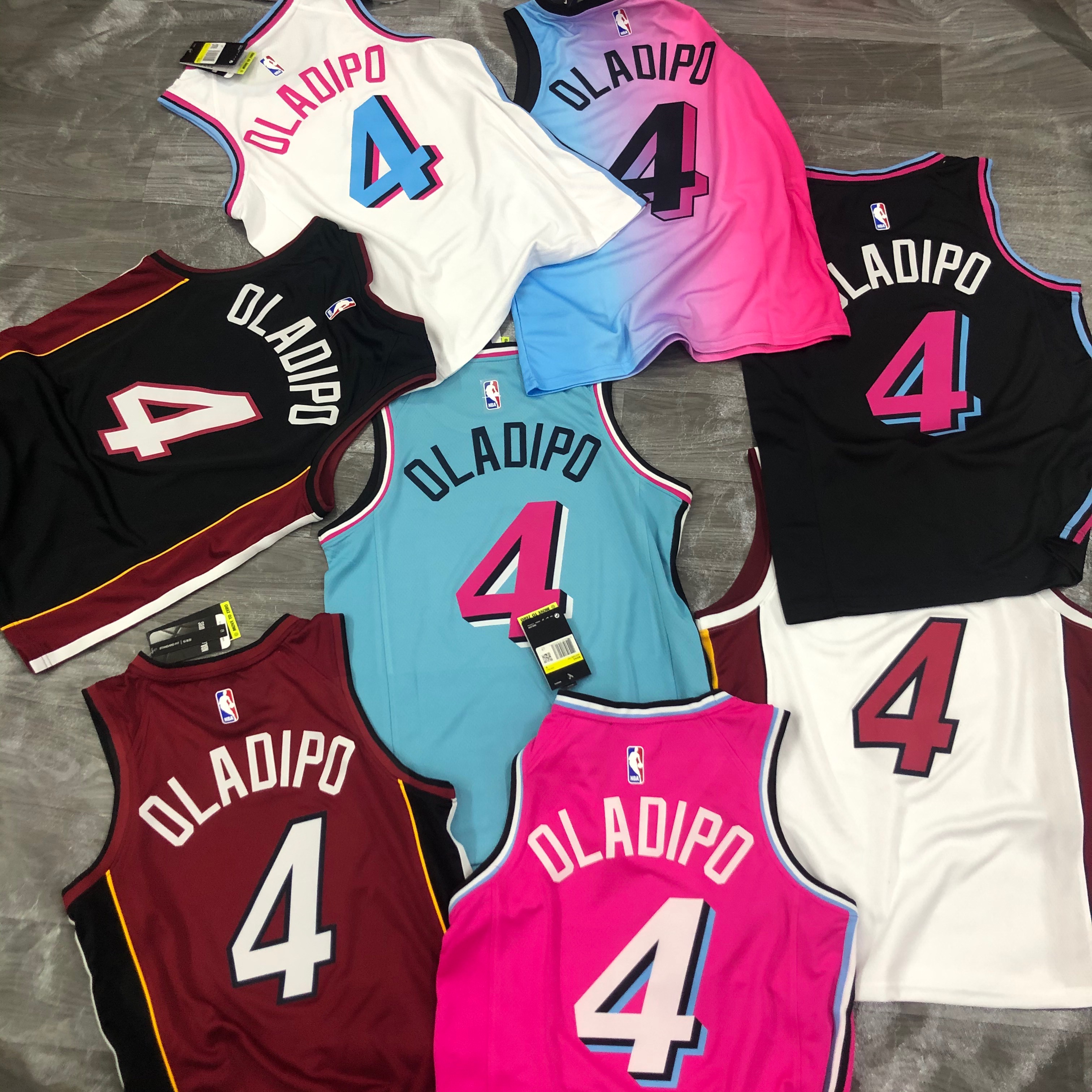 21 season Heat Jordan theme V-neck date red No. 4 Oladipo