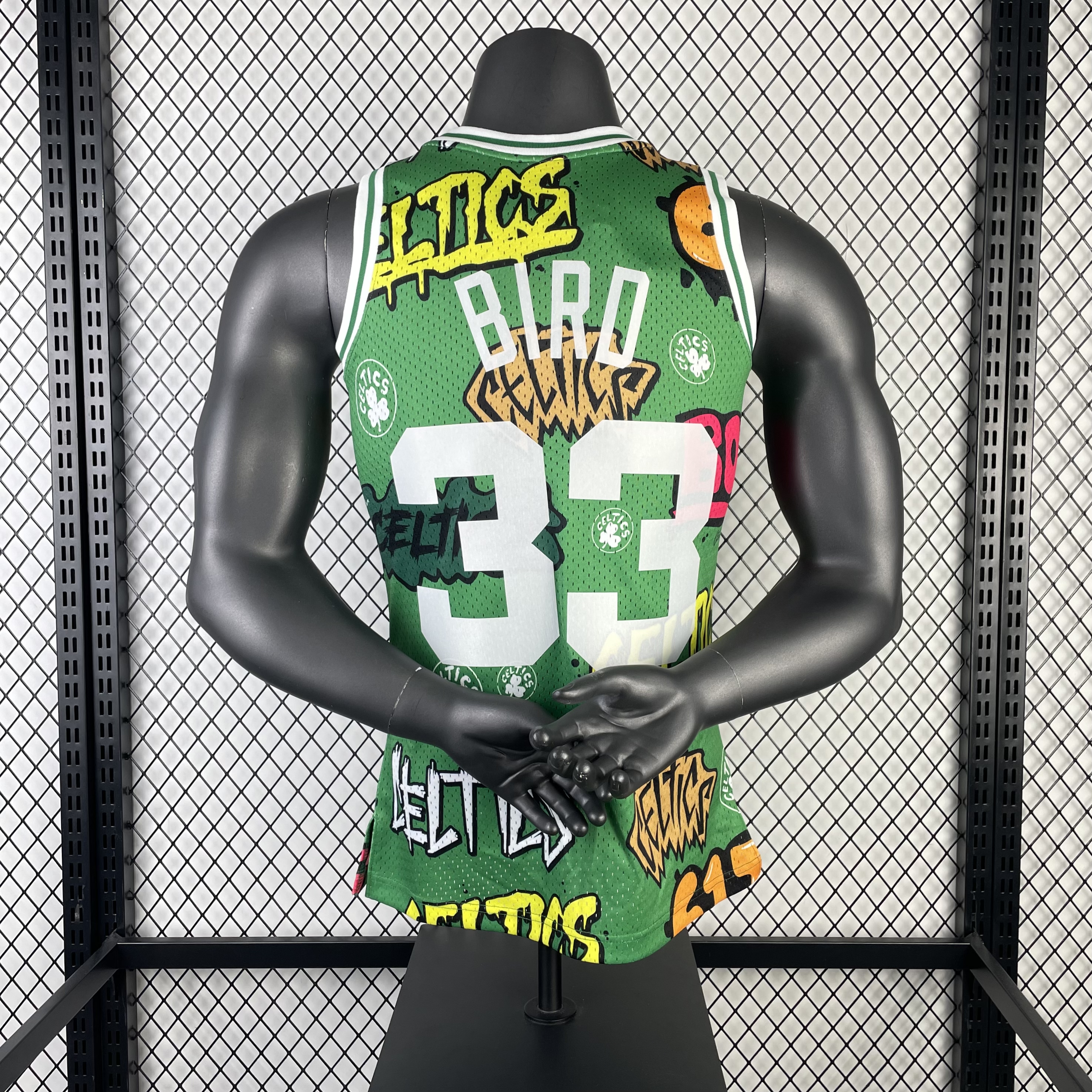 MN Hot Press Throwback jersey SW Celtics 8586 season doodle No. 33 Bird