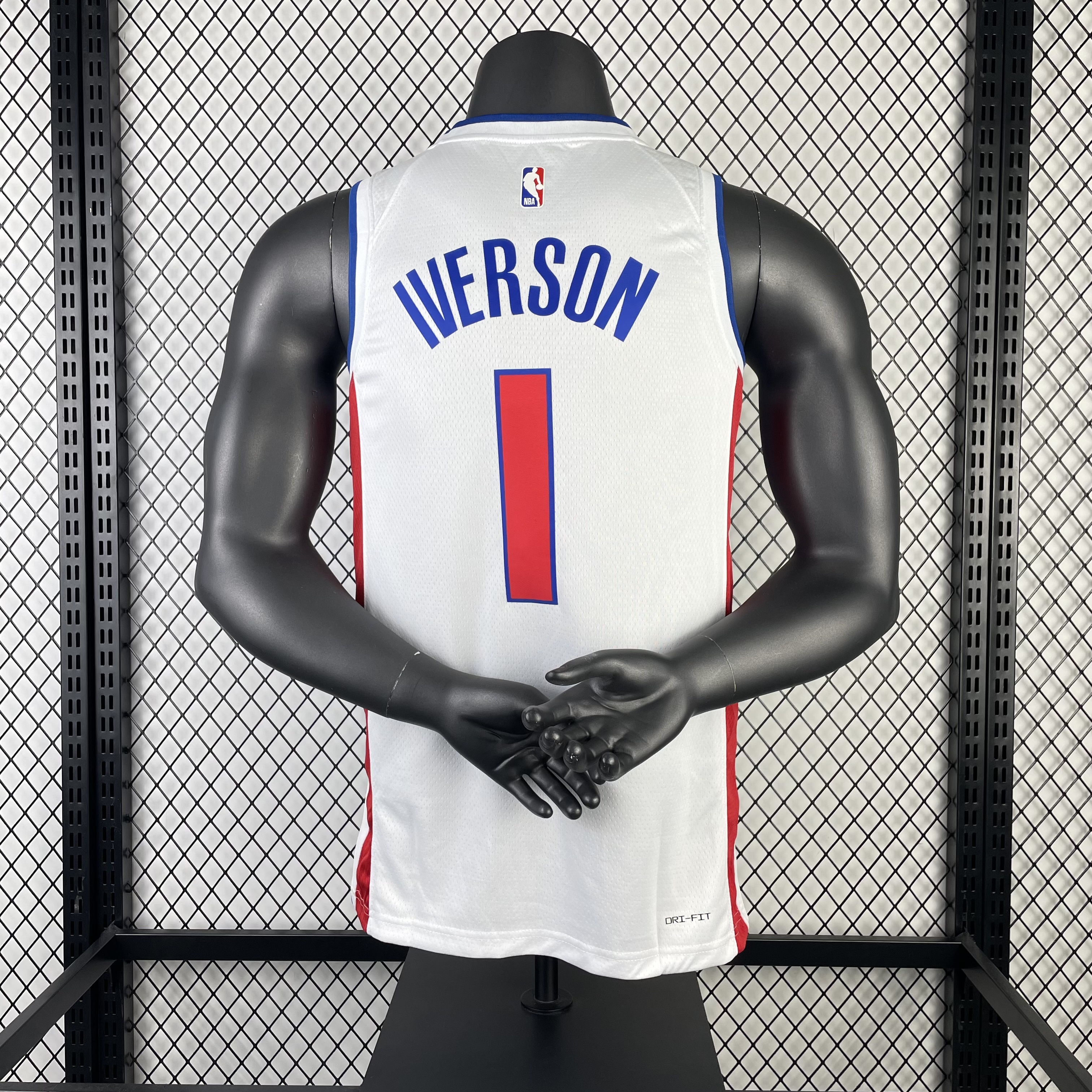 23 season Pistons white No.1 Iverson