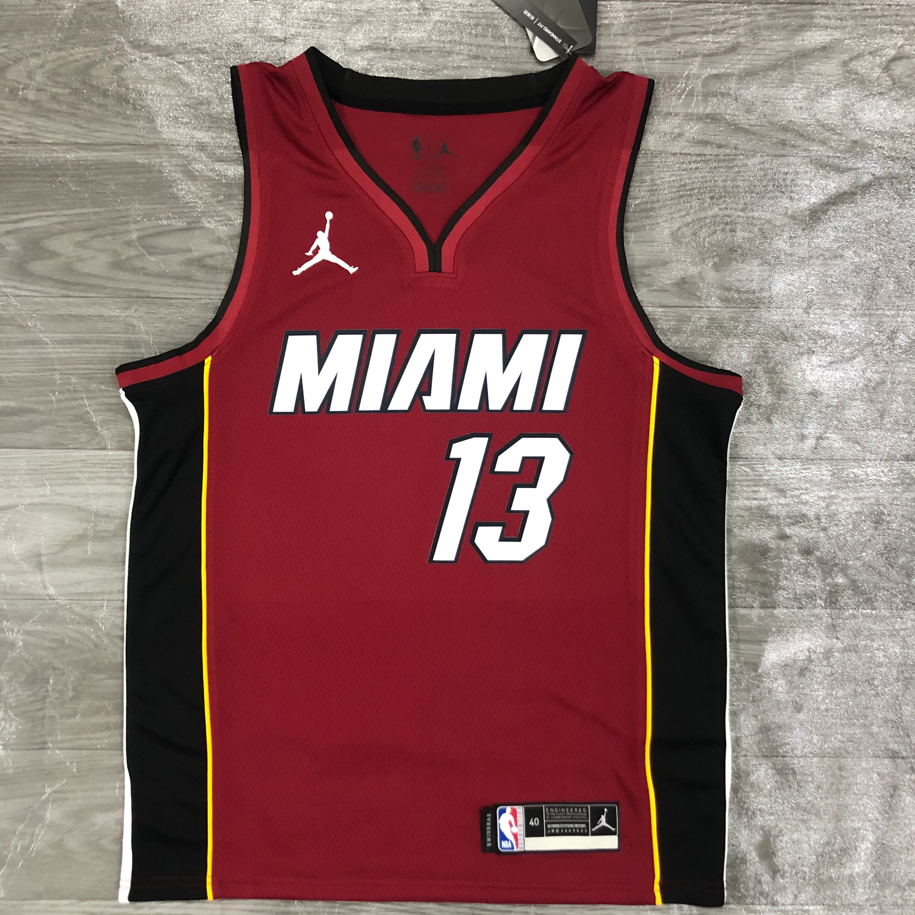 21 season Heat Jordan theme V-neck date red No.13 Adebayo
