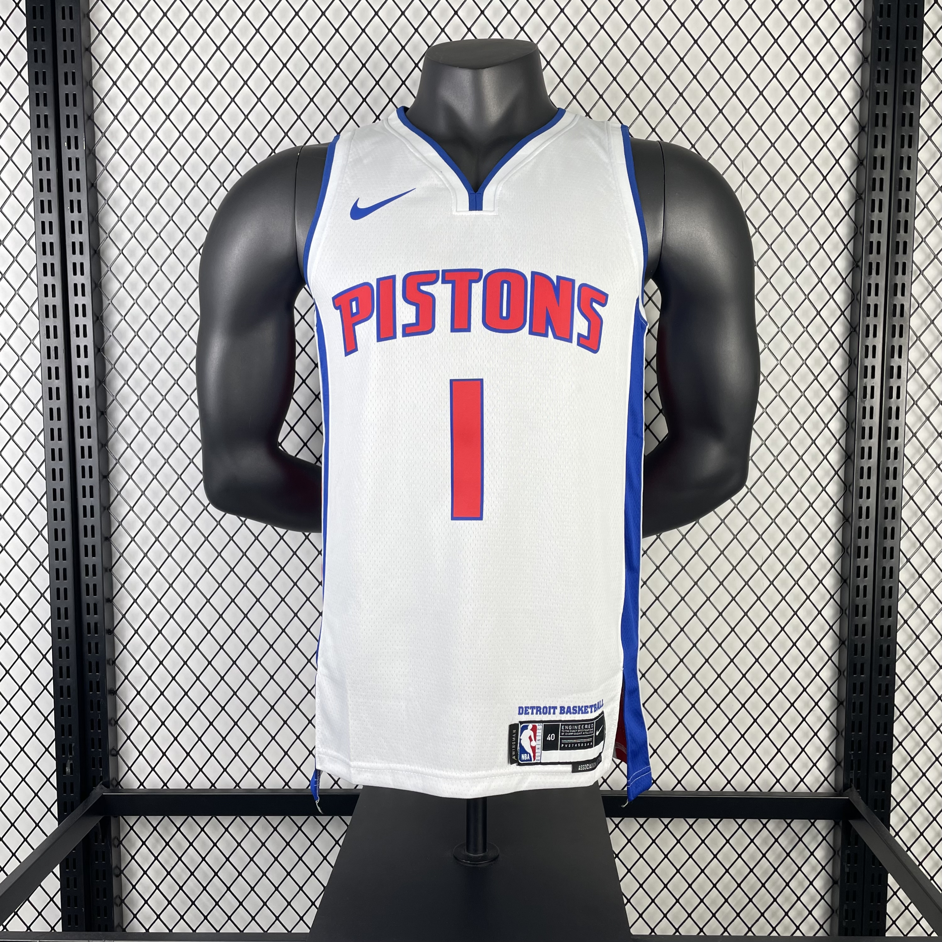 23 season Pistons white No.1 Iverson