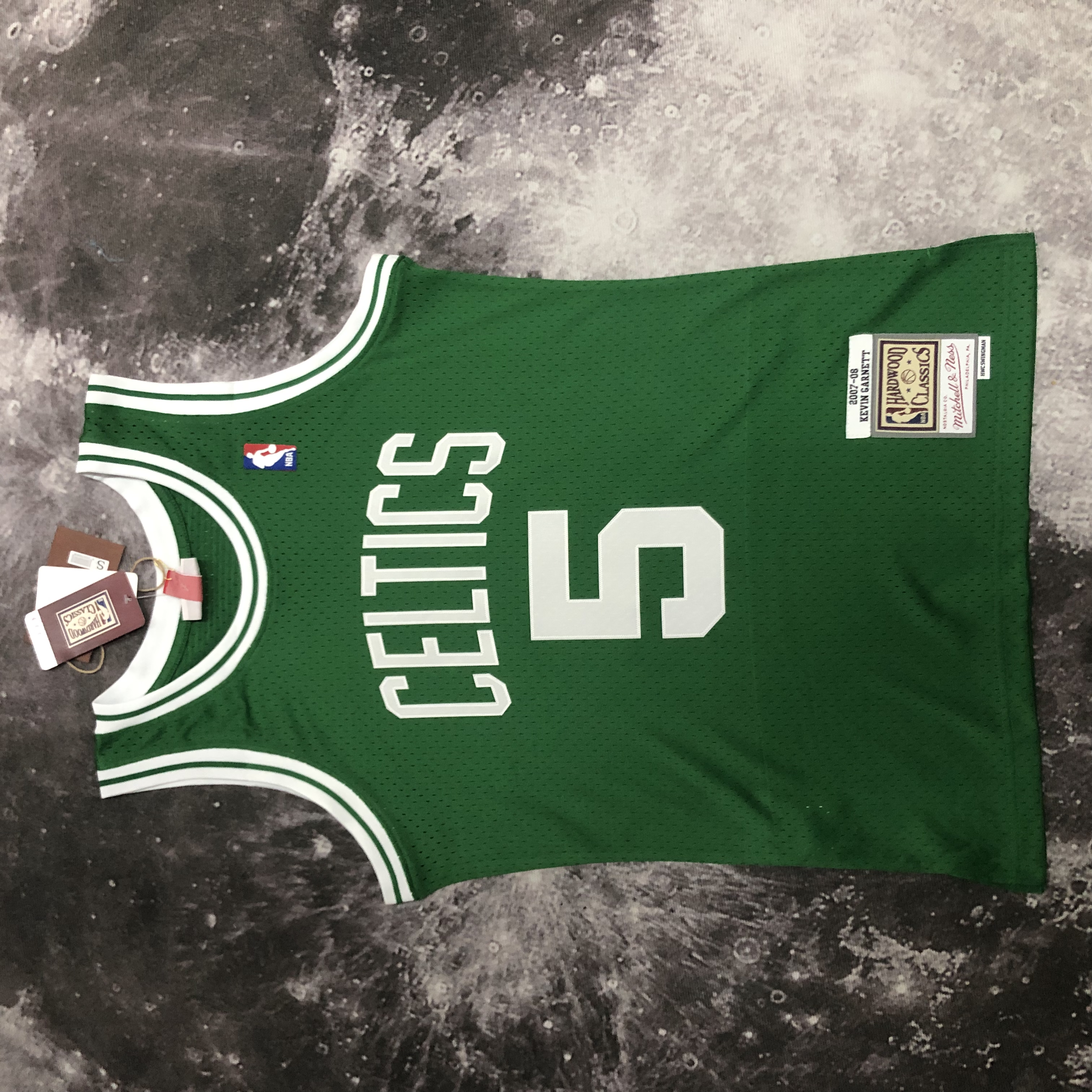MN Hot Press Throwback jersey SW Celtics 200708 green No. 5 Garnett