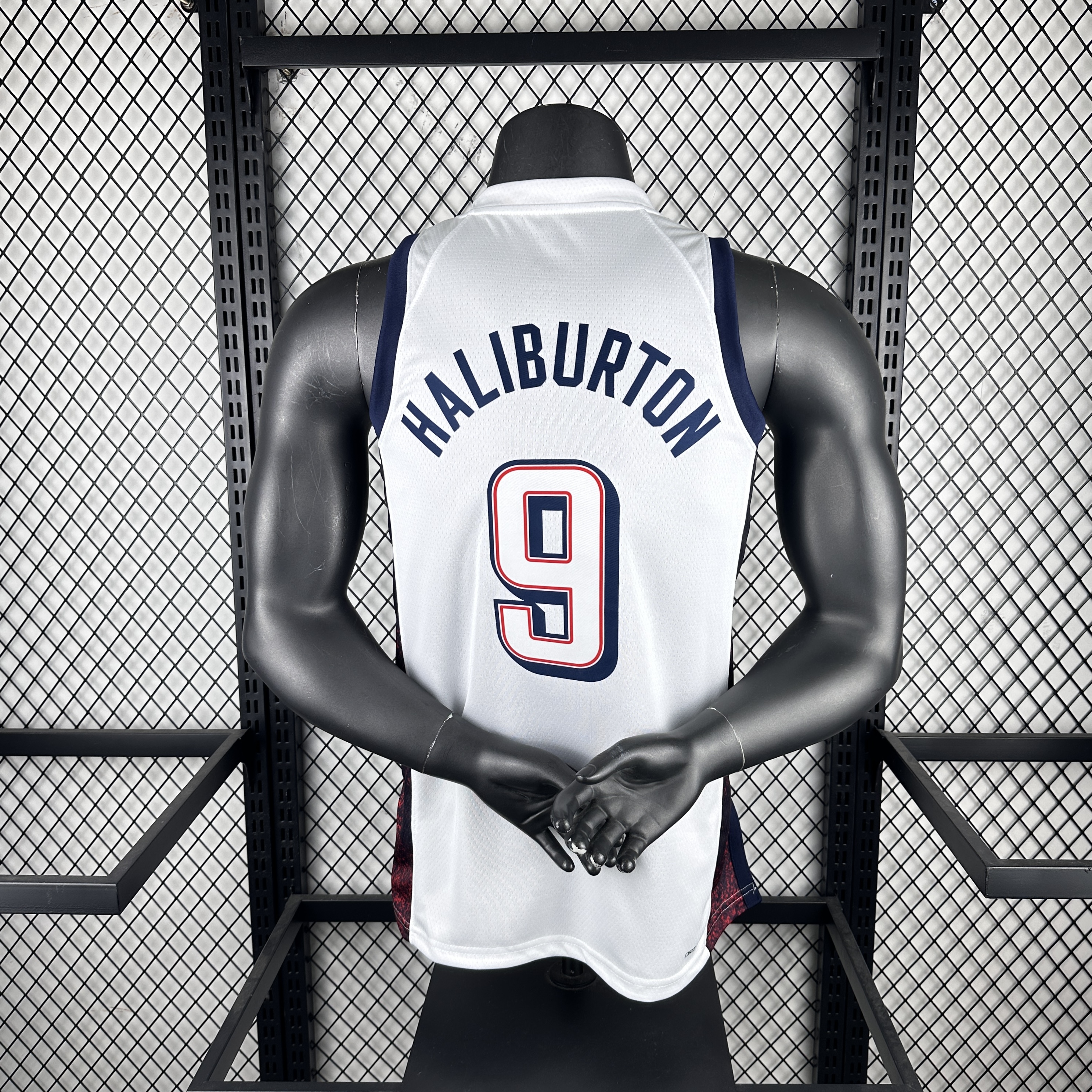24 Olympic Team USA White No. 9 Halliburton
