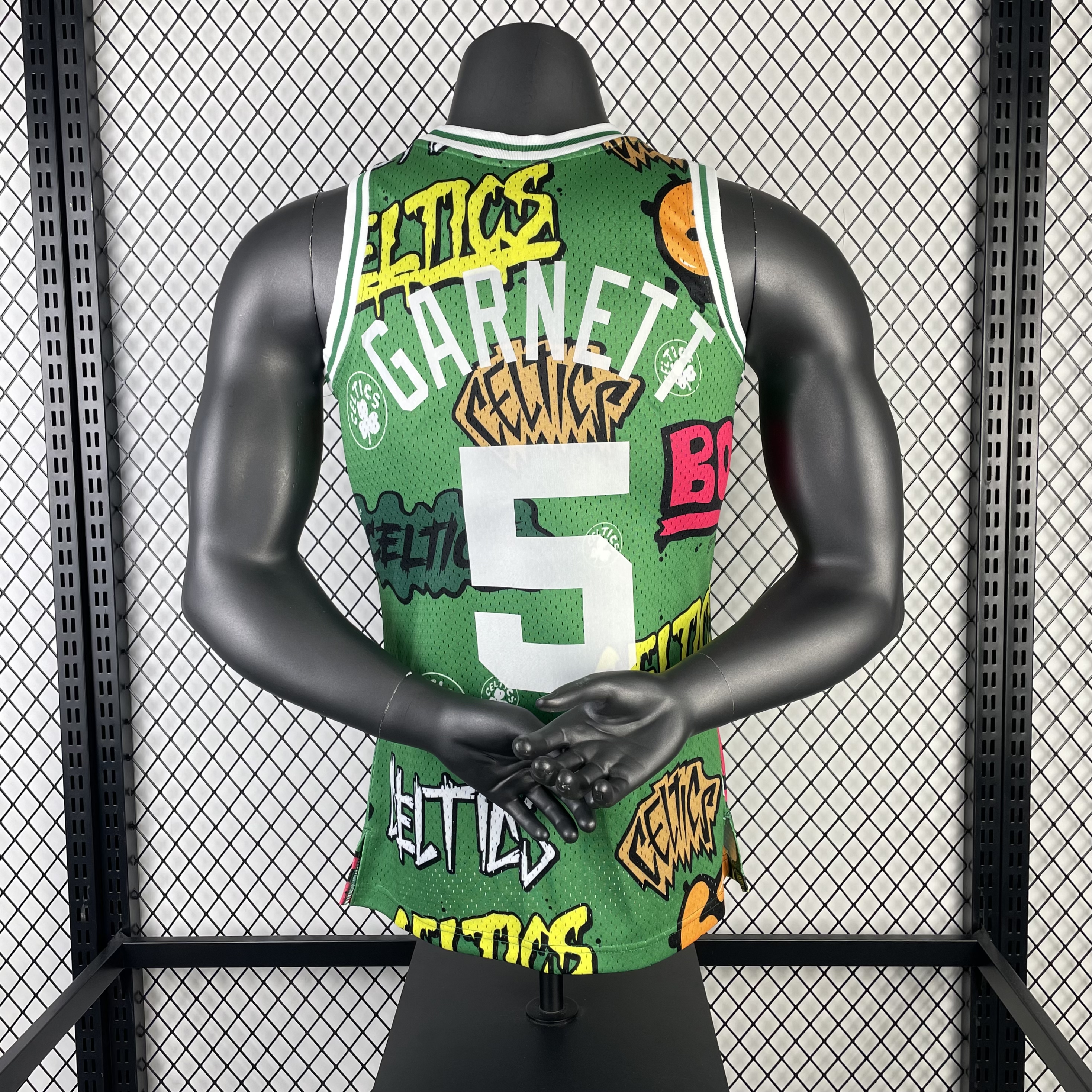 MN Hot Press Throwback jersey SW Celtics' 0708 season doodle No. 5 Garnett