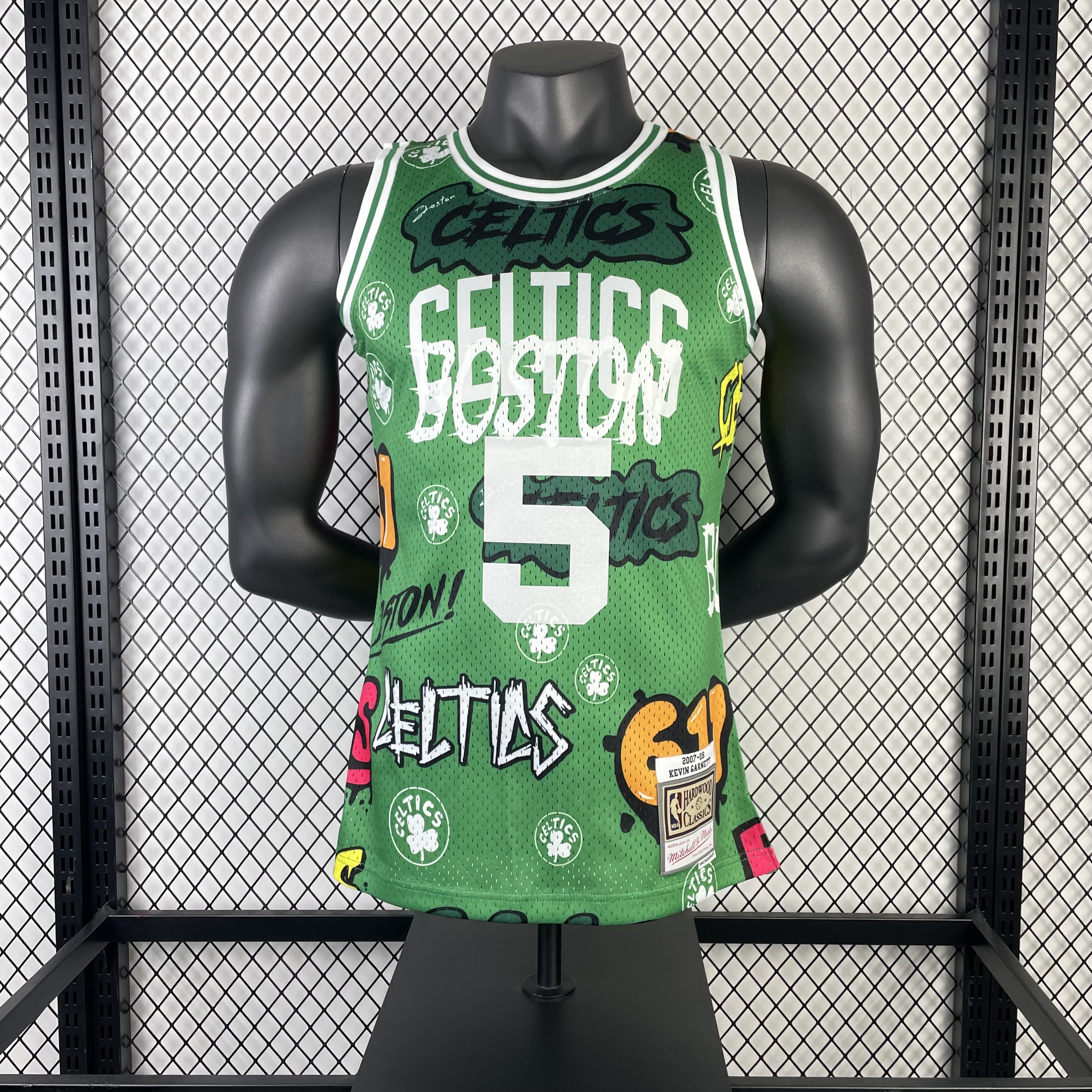MN Hot Press Throwback jersey SW Celtics' 0708 season doodle No. 5 Garnett
