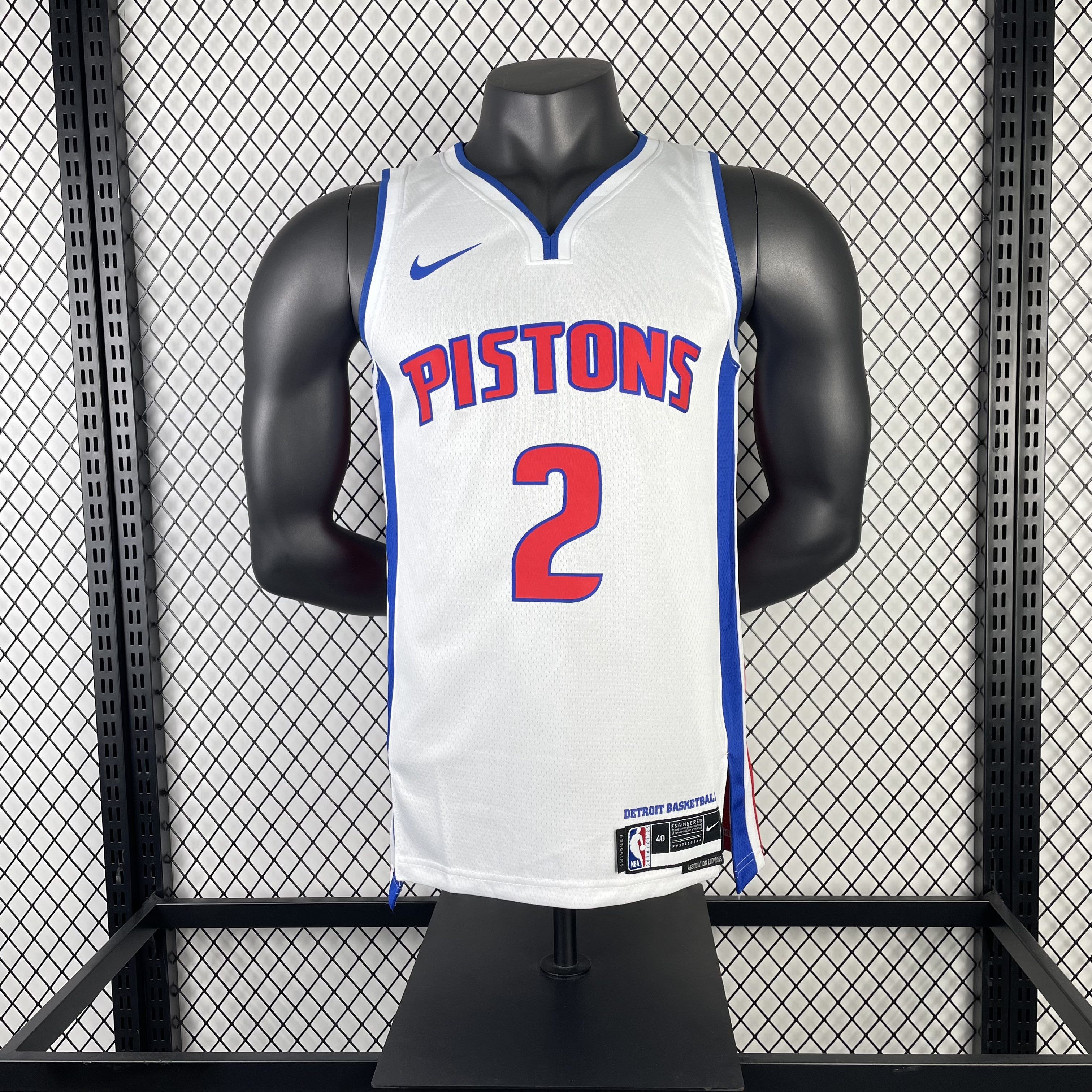 Season 23 Pistons white number 2 Cunningham