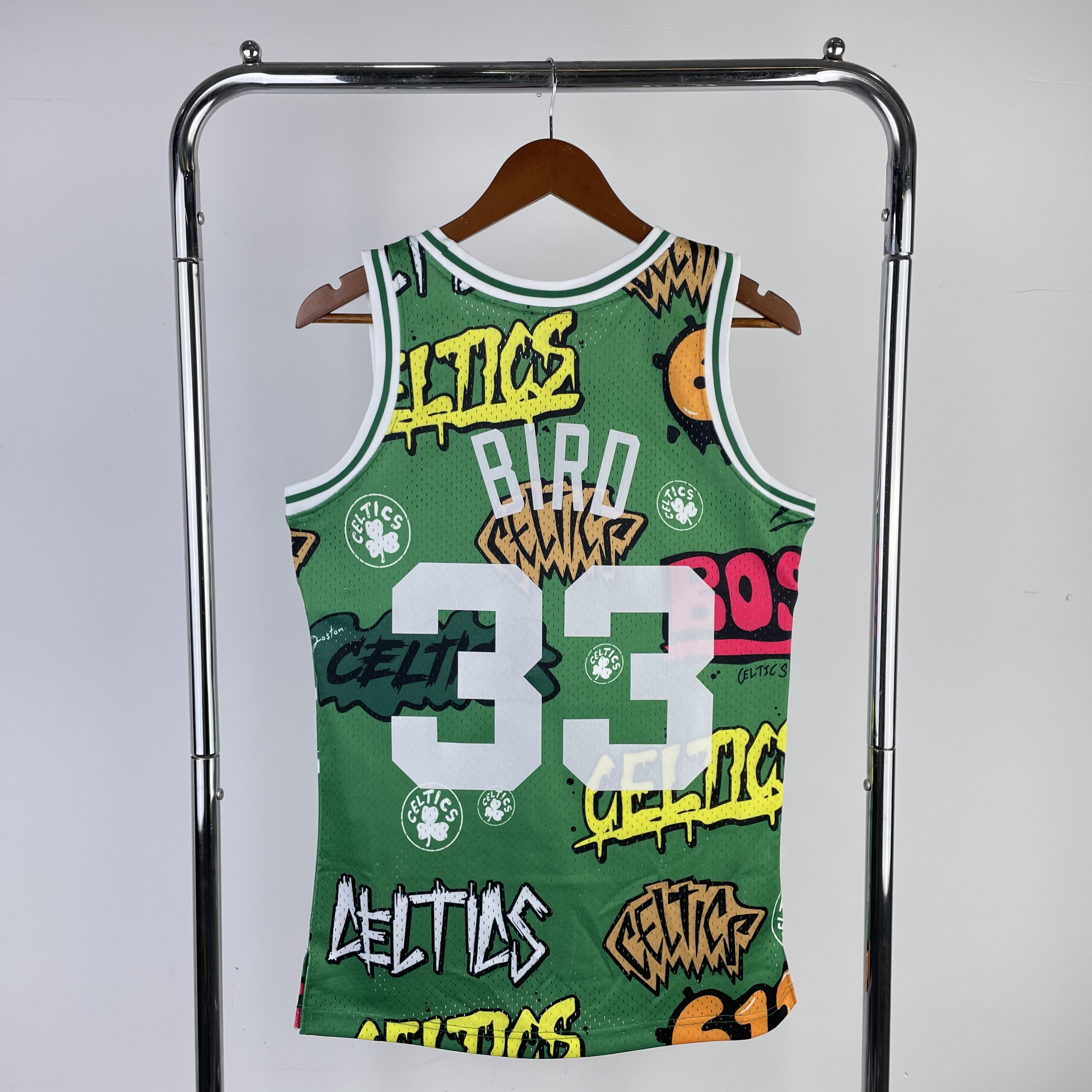 MN Hot Press Throwback jersey SW Celtics 8586 season doodle No. 33 Bird