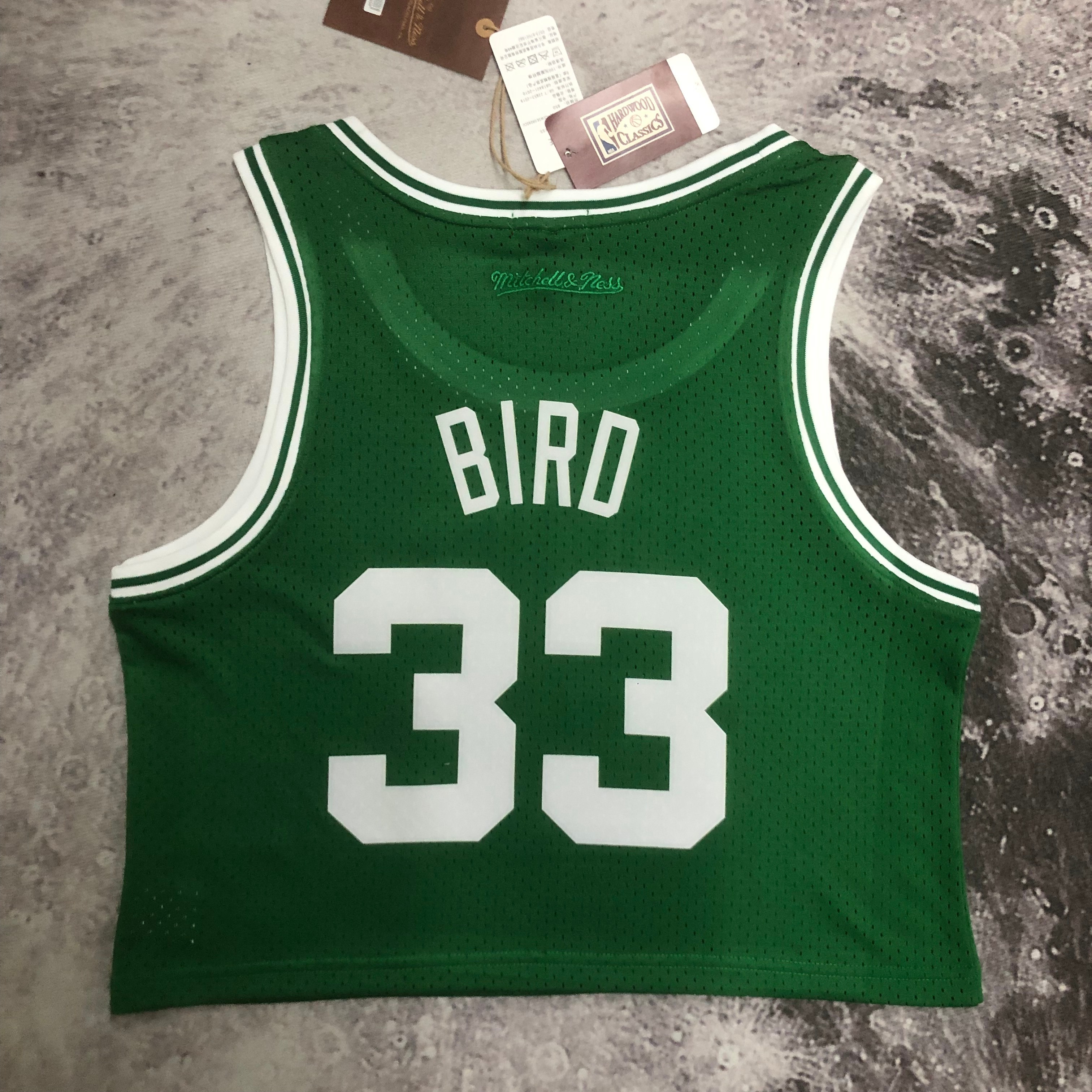 MN Women's crop throwback jersey Celtics green No. 33 Bird