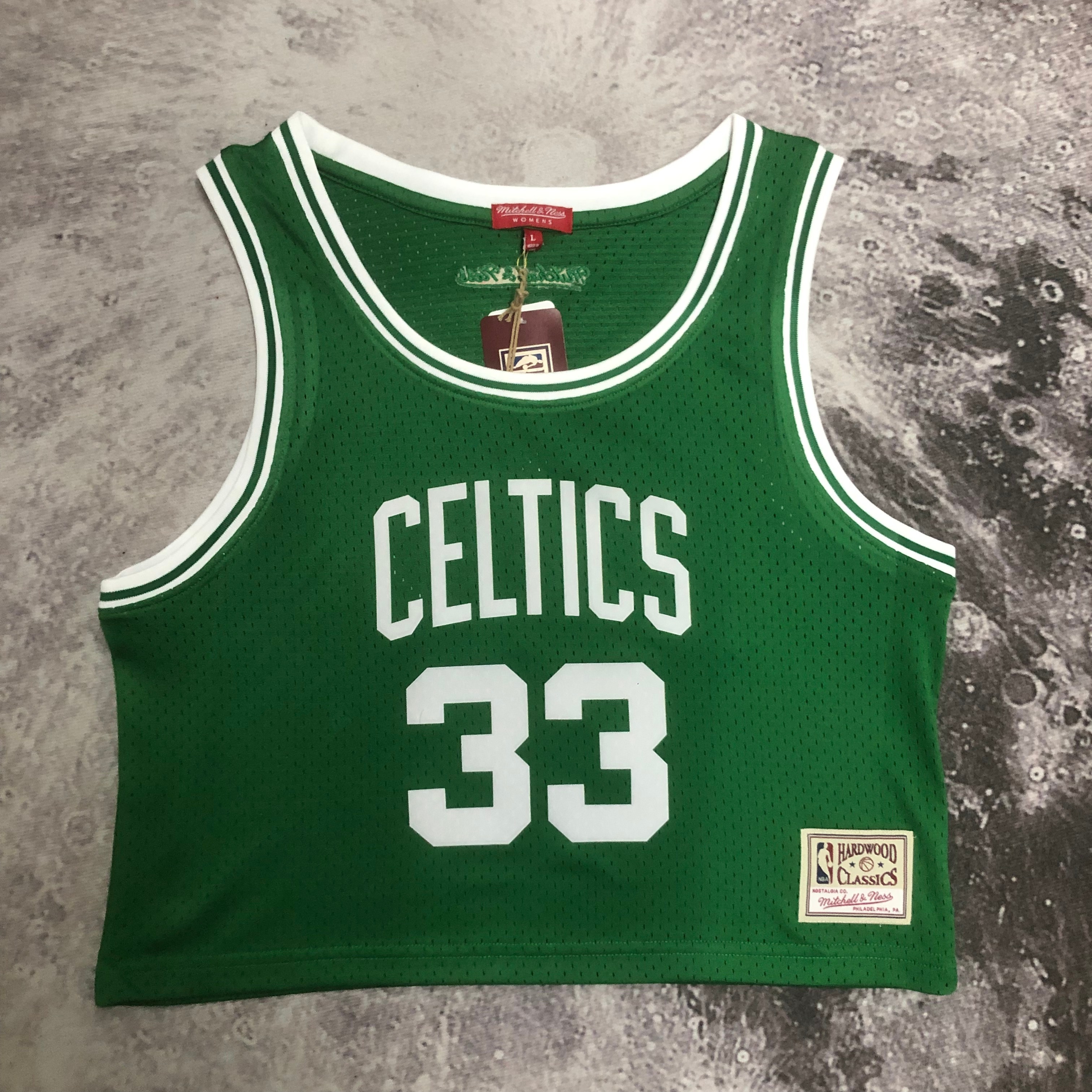 MN Women's crop throwback jersey Celtics green No. 33 Bird
