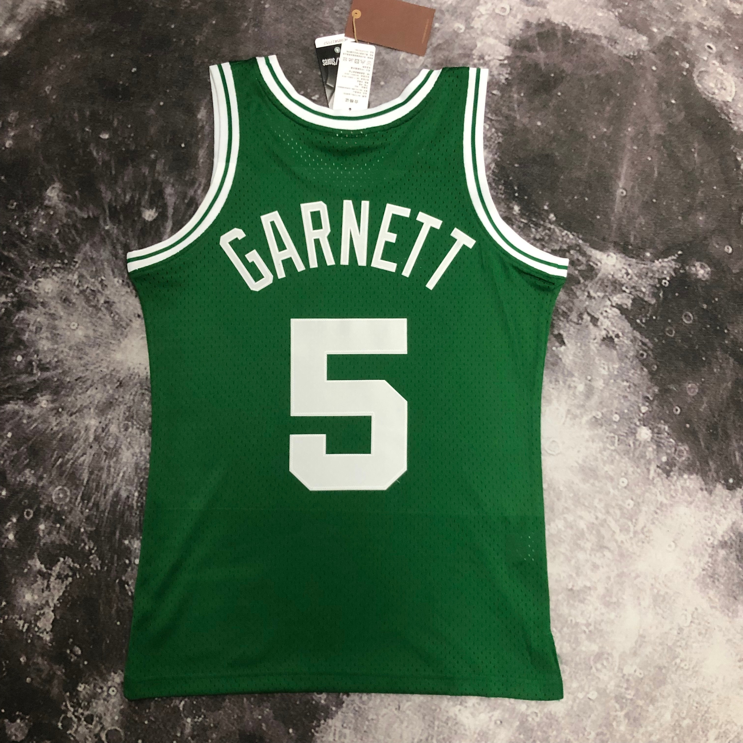MN Hot Press Throwback jersey SW Celtics 200708 green No. 5 Garnett