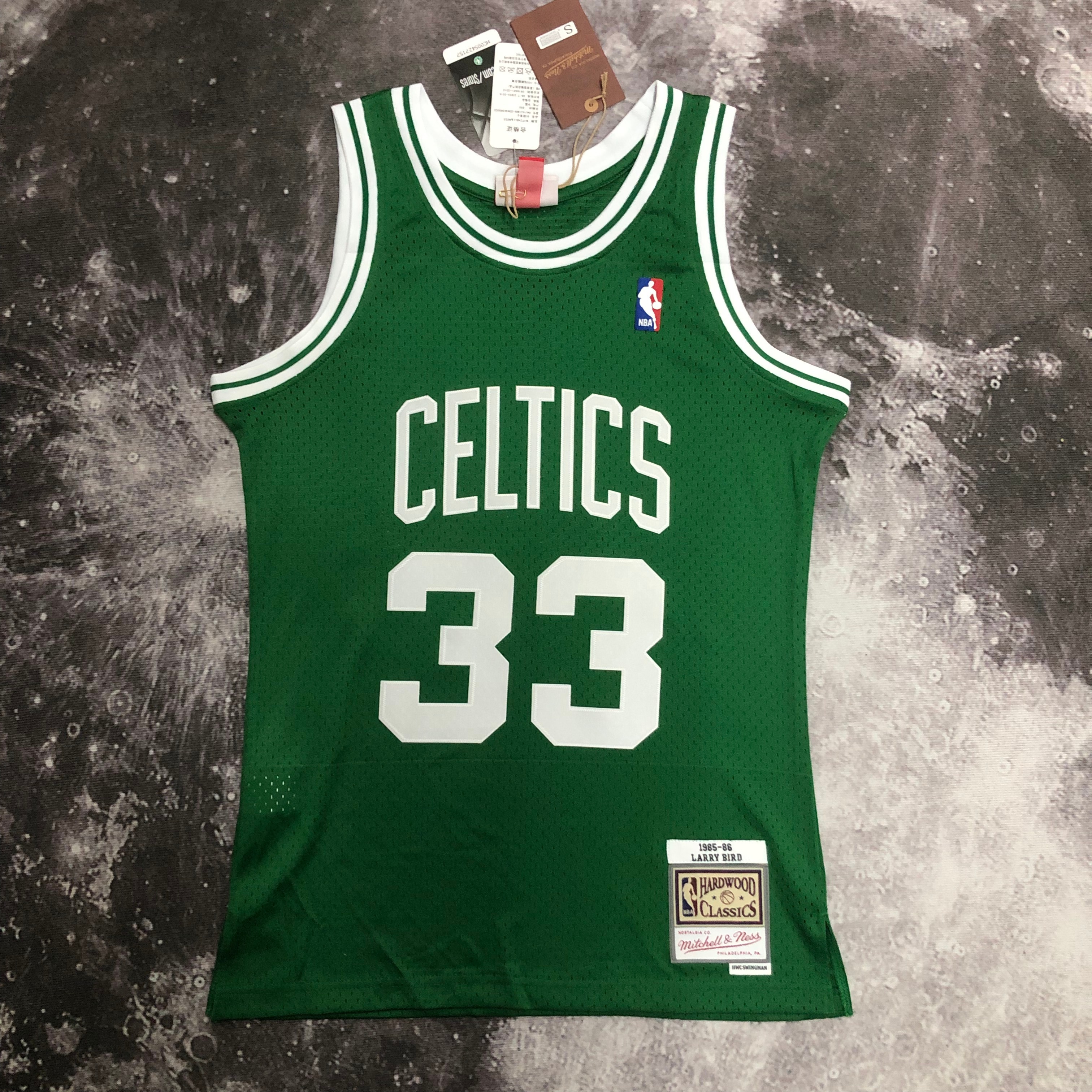 MN Hot Press Throwback jersey SW Celtics 8586 Green 33 Bird