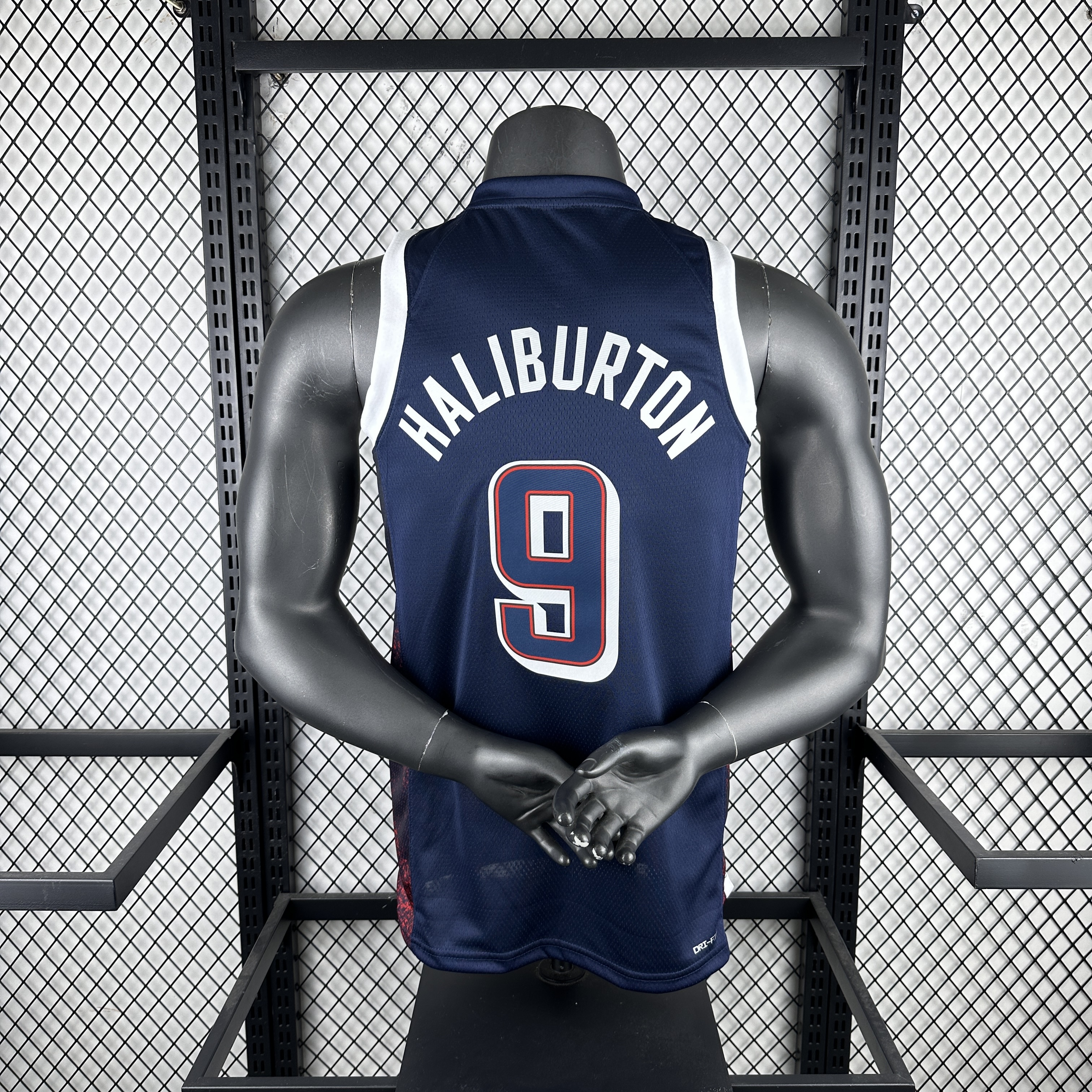 24 Olympic Team USA Navy blue No. 9 Halliburton