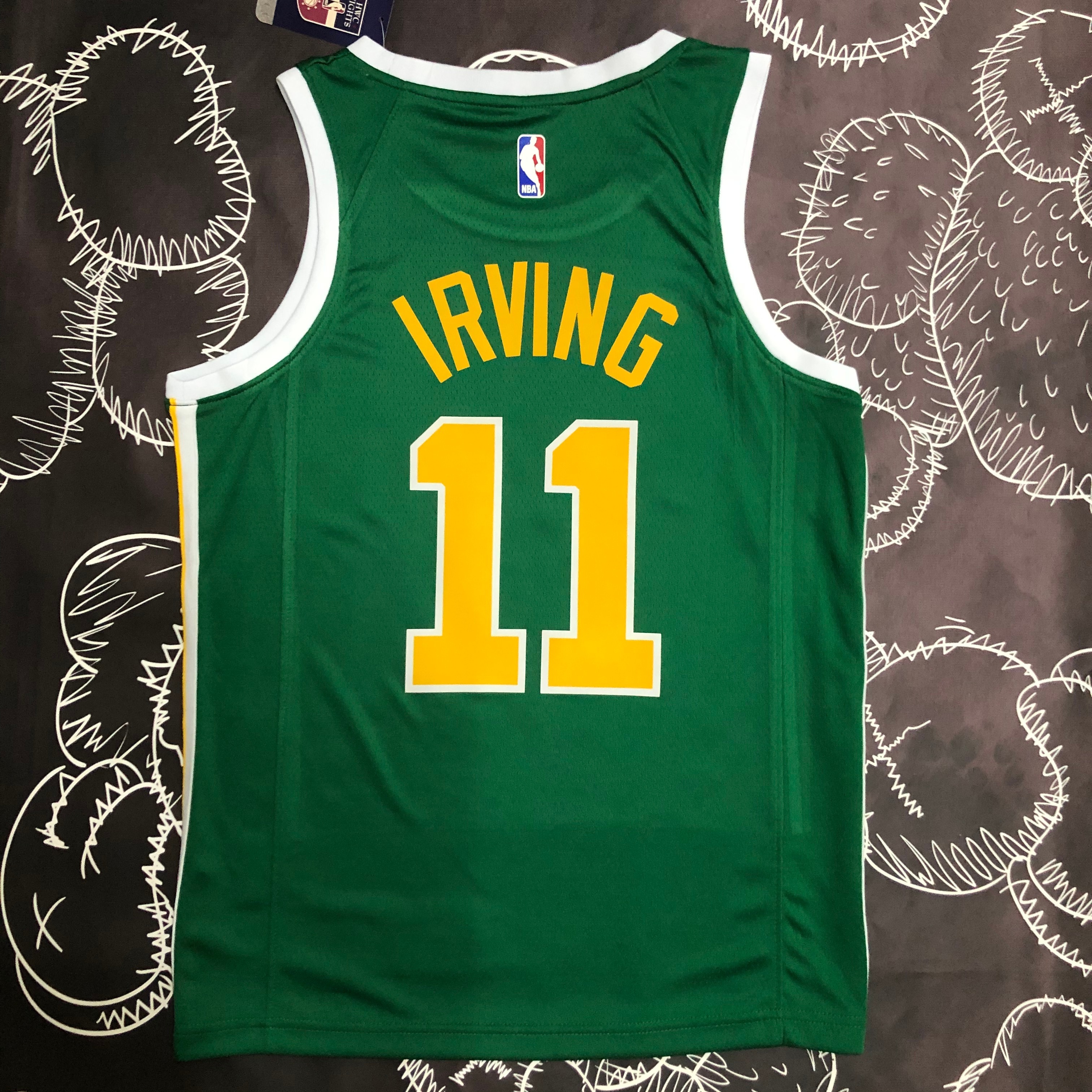 Celtics Green and gold No. 11 Irving