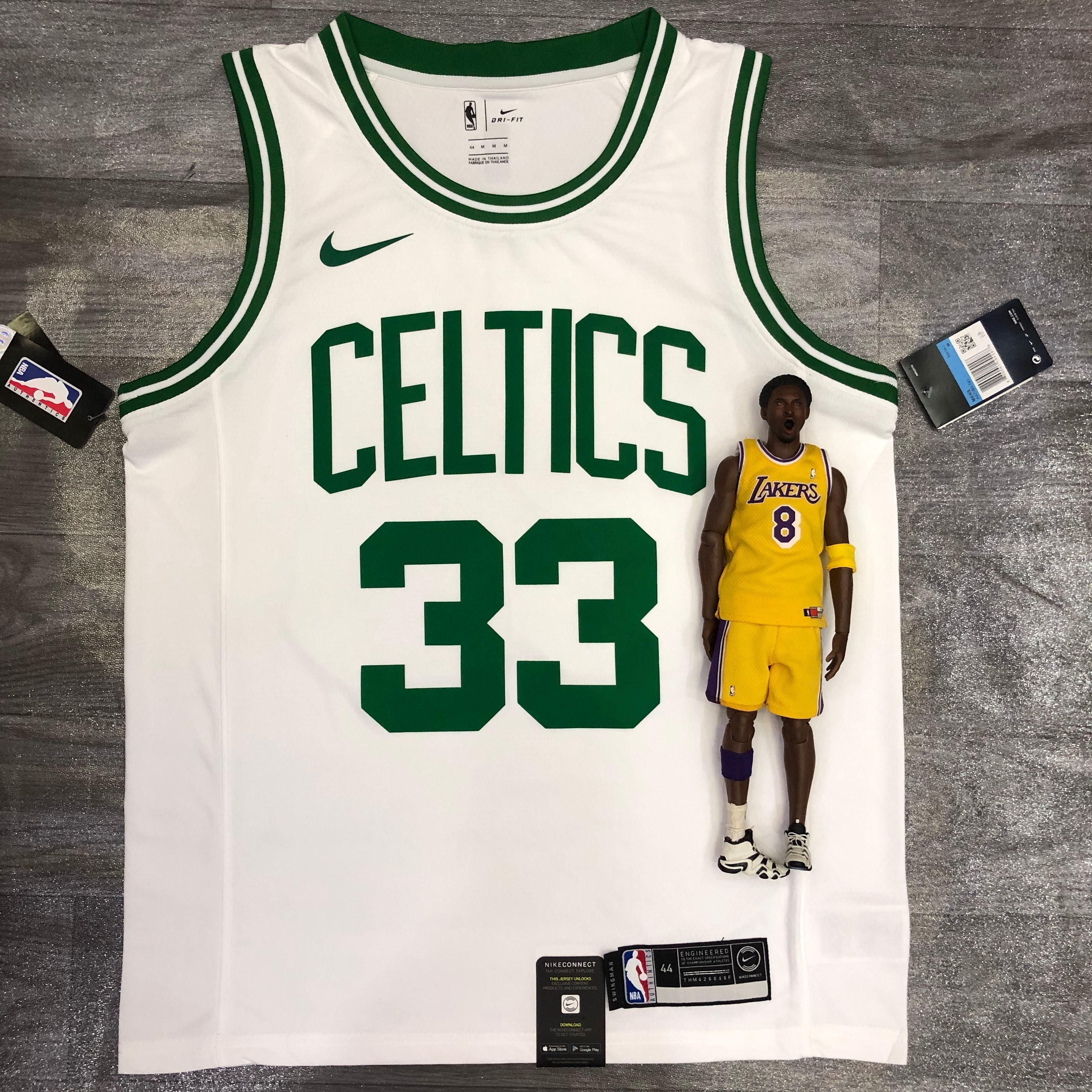 Celtics throwback green and white 33 Larry. Bird