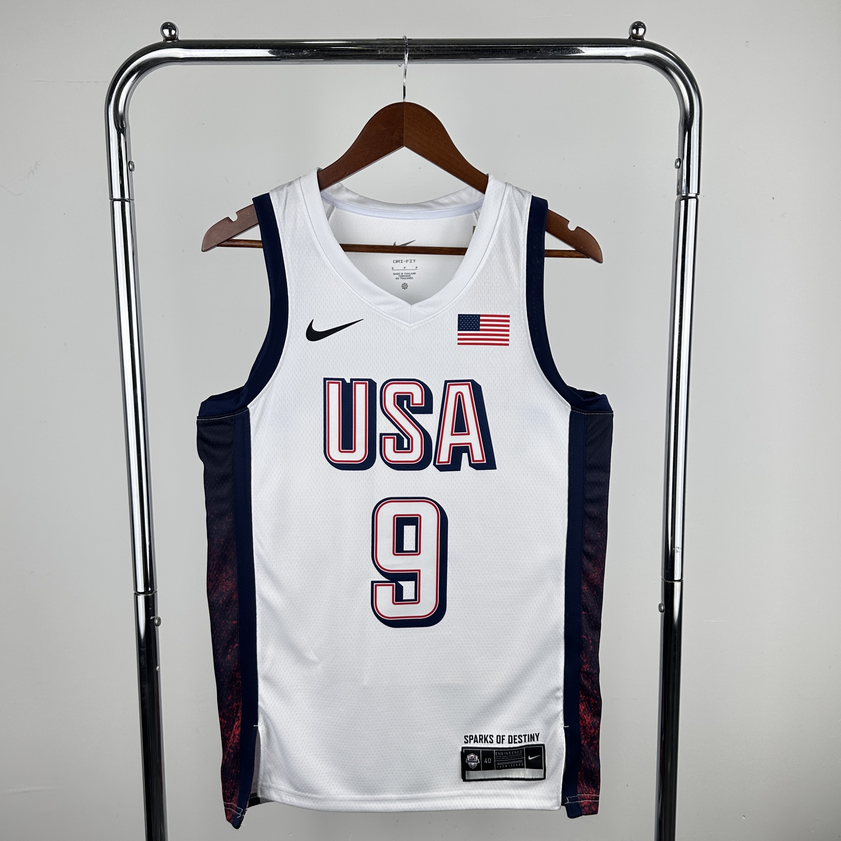 24 Olympic Team USA White No. 9 Halliburton