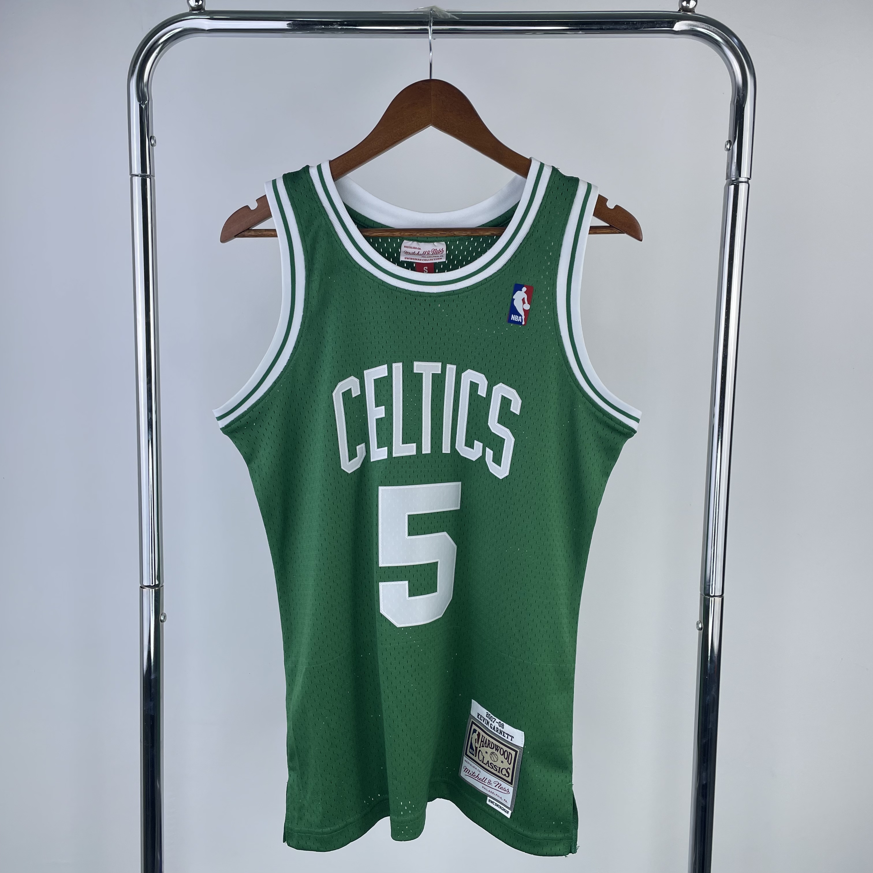 MN Hot Press Throwback jersey SW Celtics 200708 green No. 5 Garnett