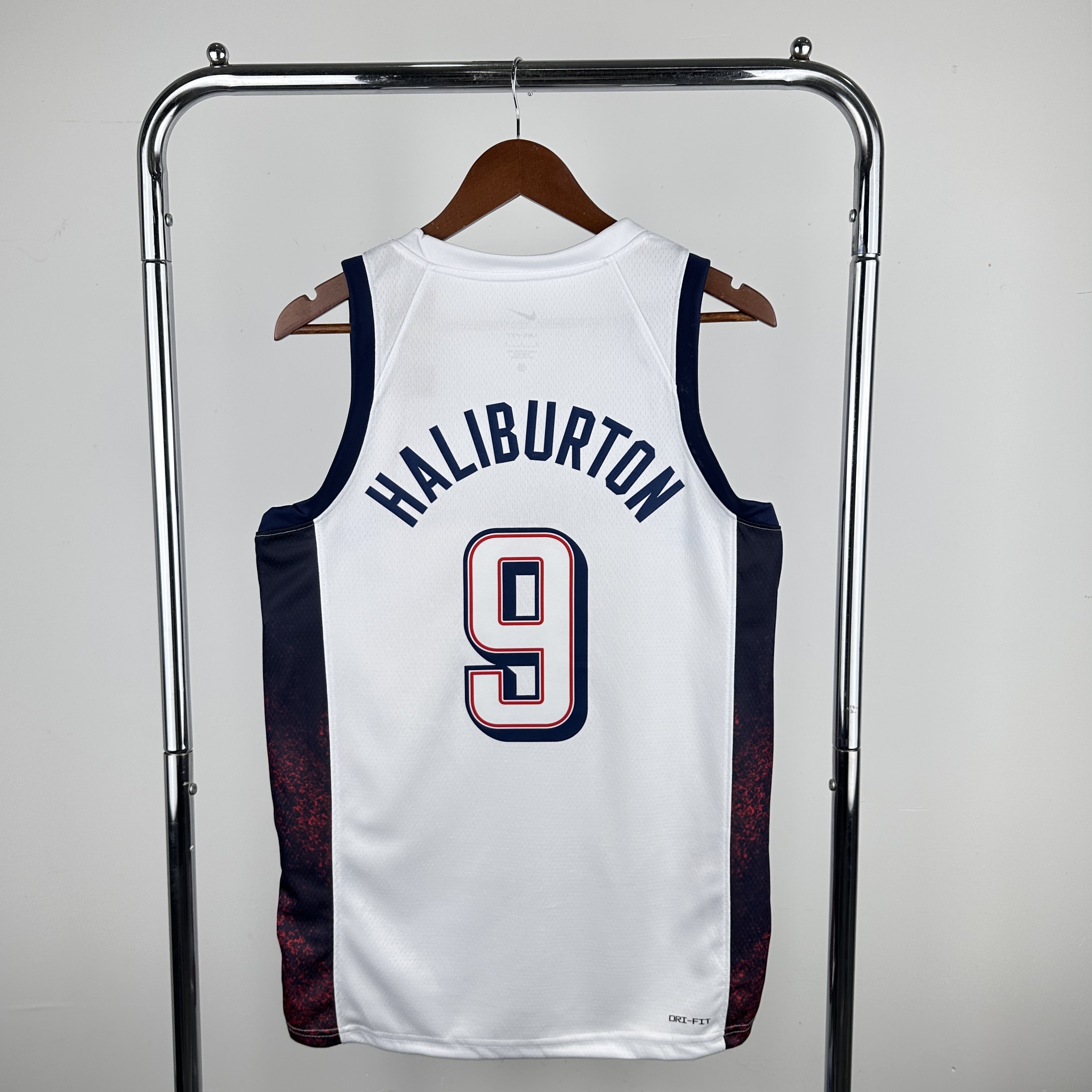 24 Olympic Team USA White No. 9 Halliburton