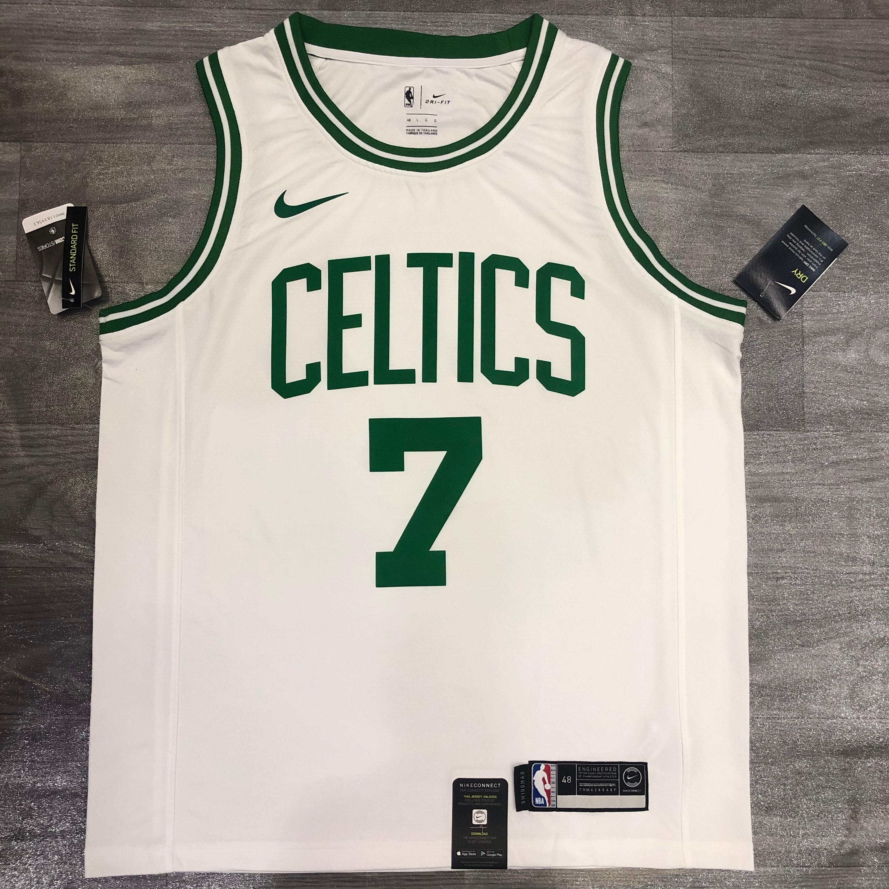 Celtics retro white number 7 Jaylen. Brown