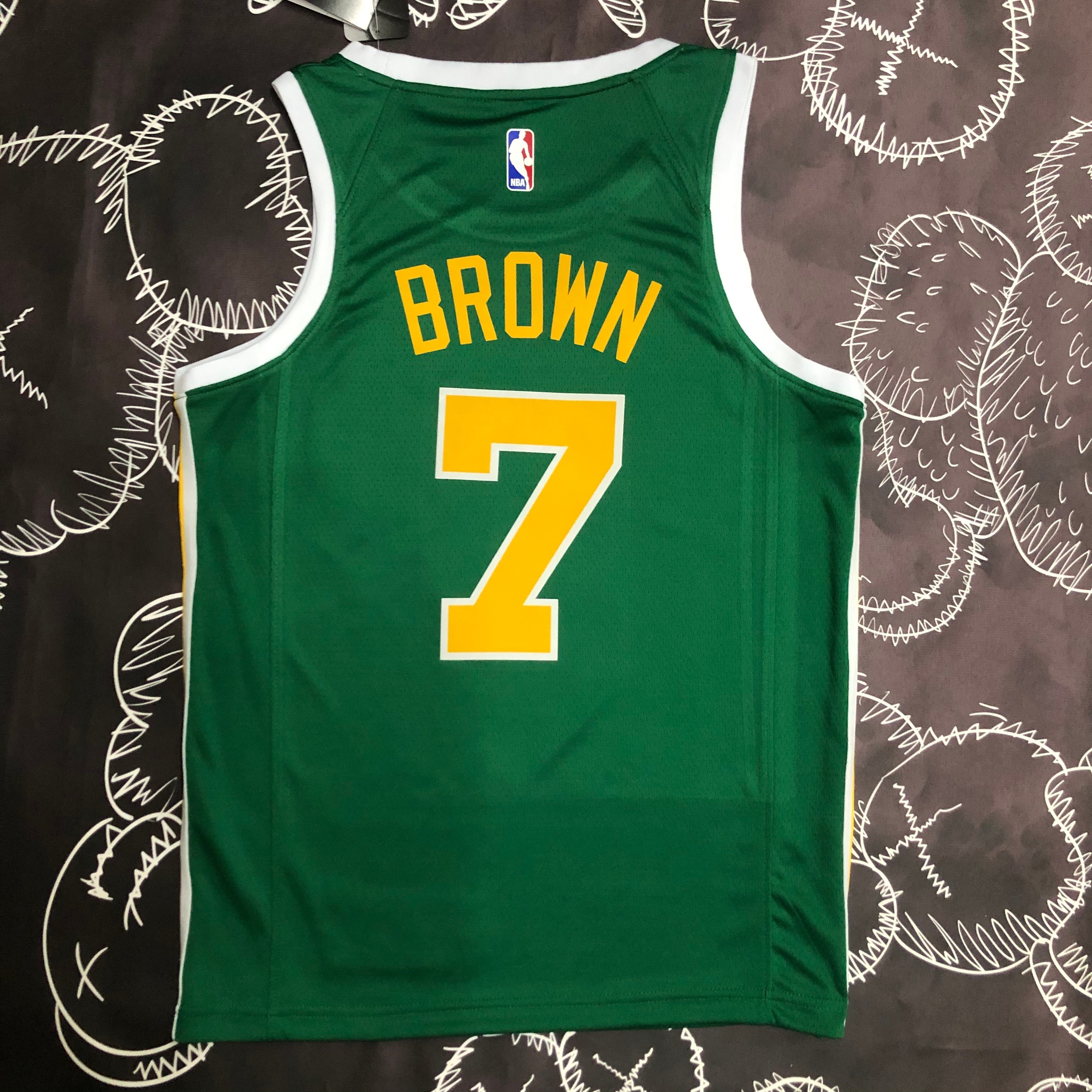 Celtics Green and gold No. 7 Brown