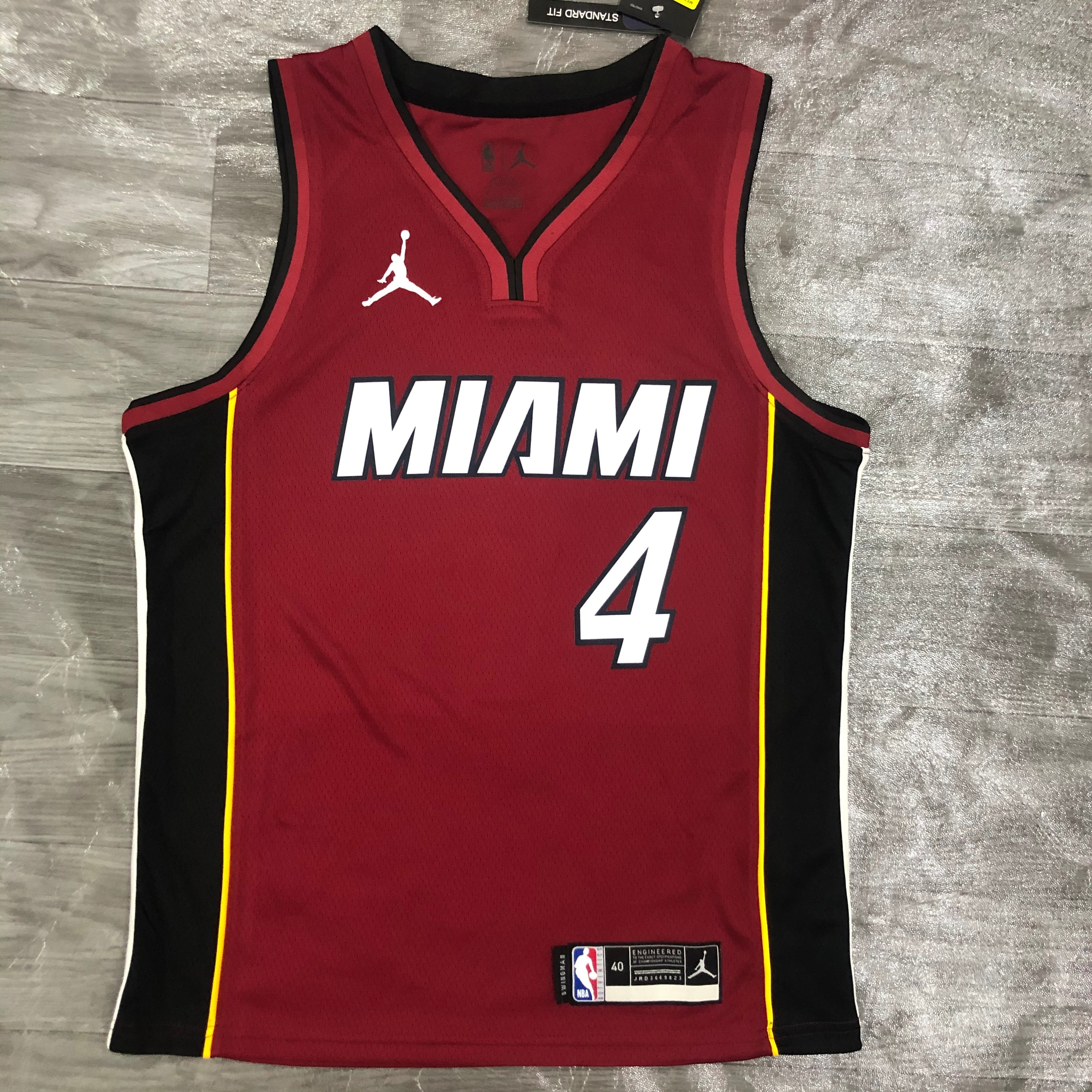 21 season Heat Jordan theme V-neck date red No. 4 Oladipo