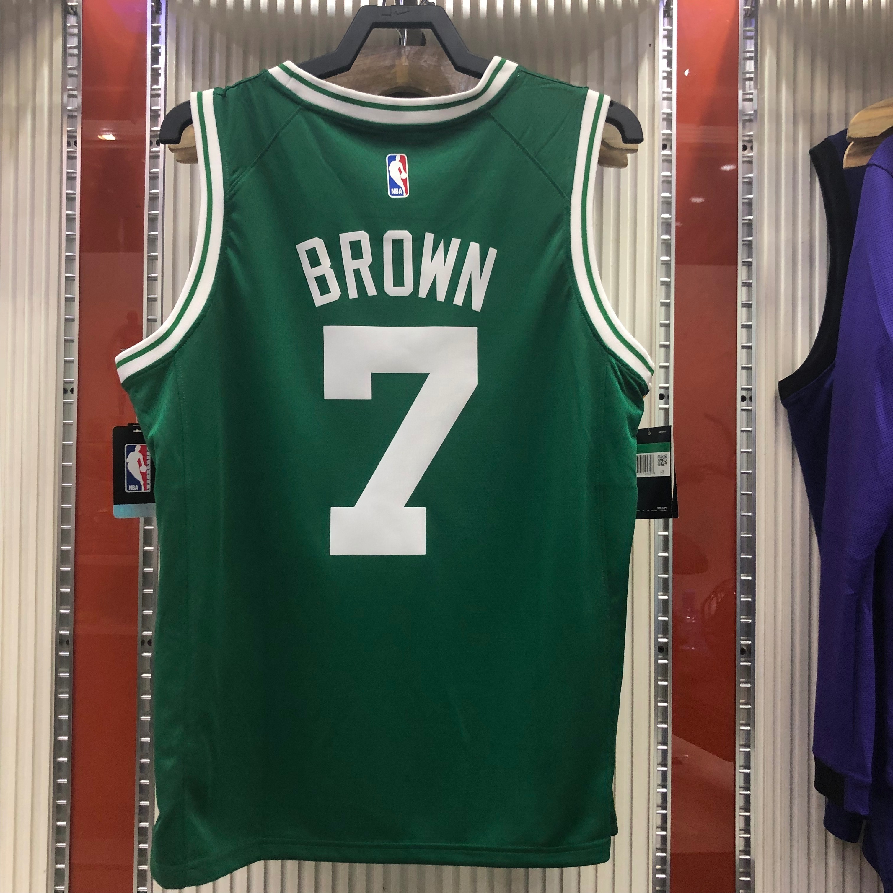 Celtics throwback green No. 7 Jaylen. Brown