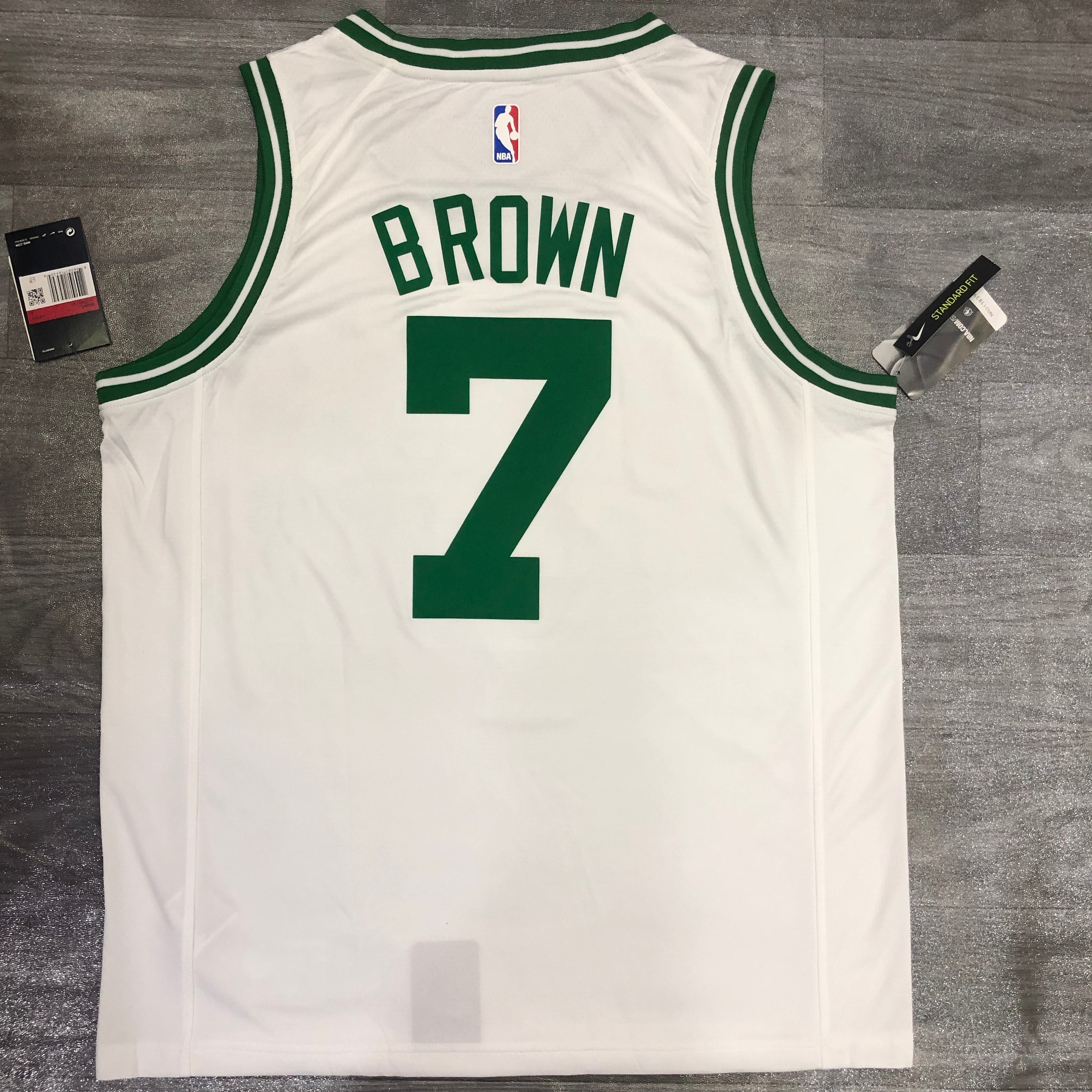 Celtics retro white number 7 Jaylen. Brown