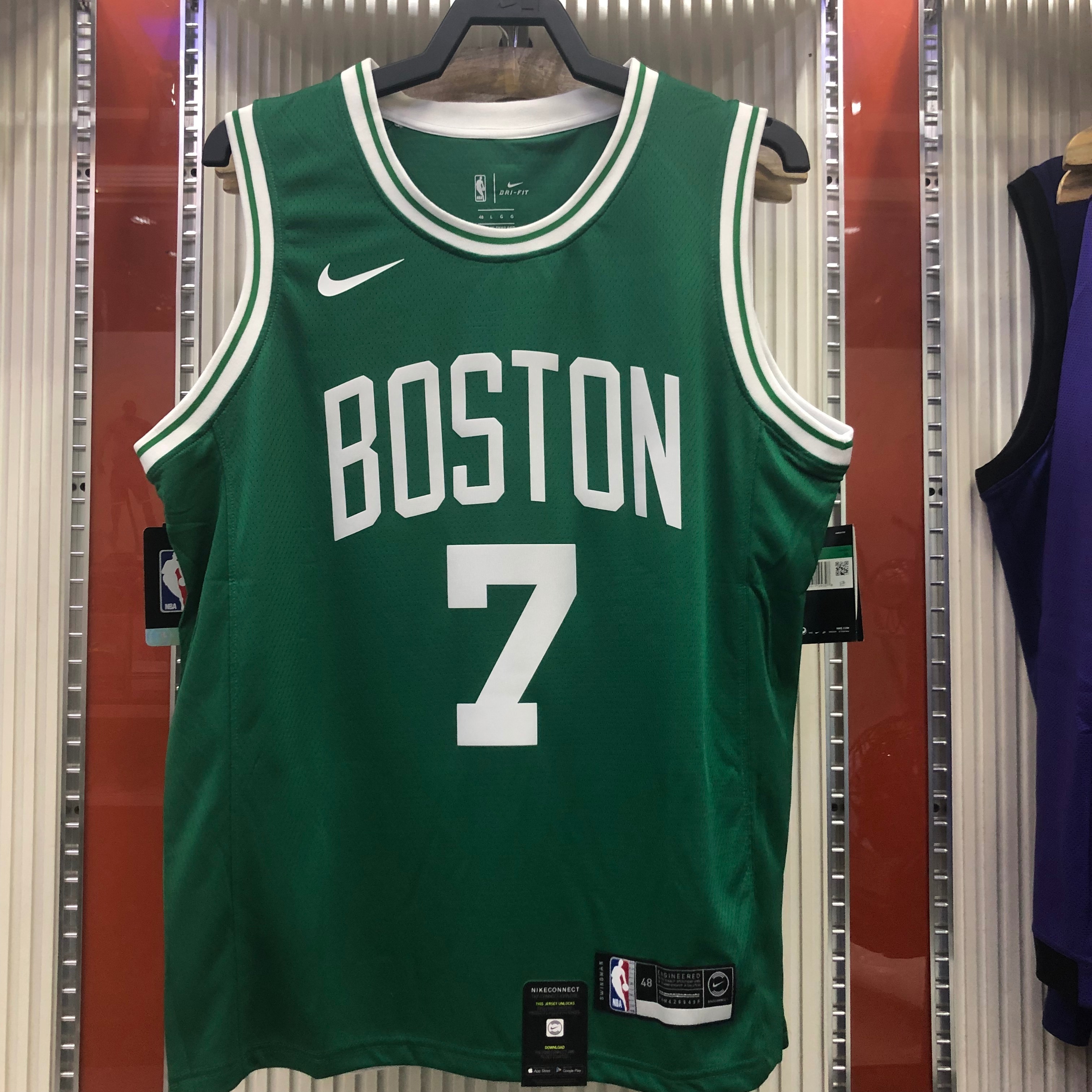 Celtics throwback green No. 7 Jaylen. Brown