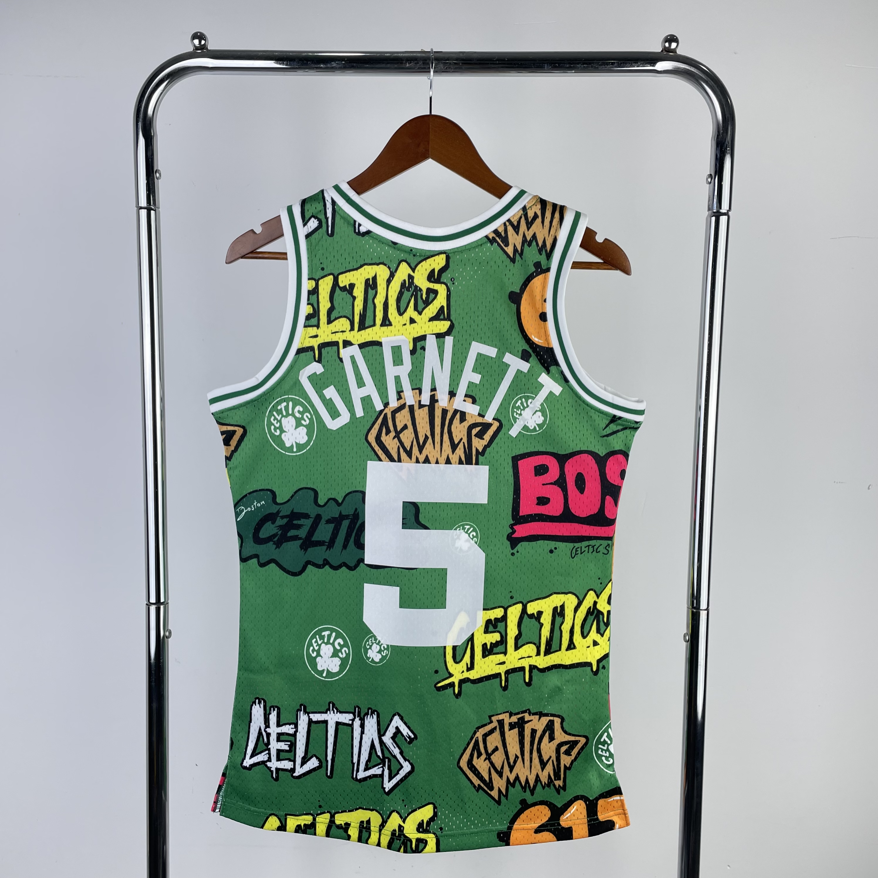 MN Hot Press Throwback jersey SW Celtics' 0708 season doodle No. 5 Garnett