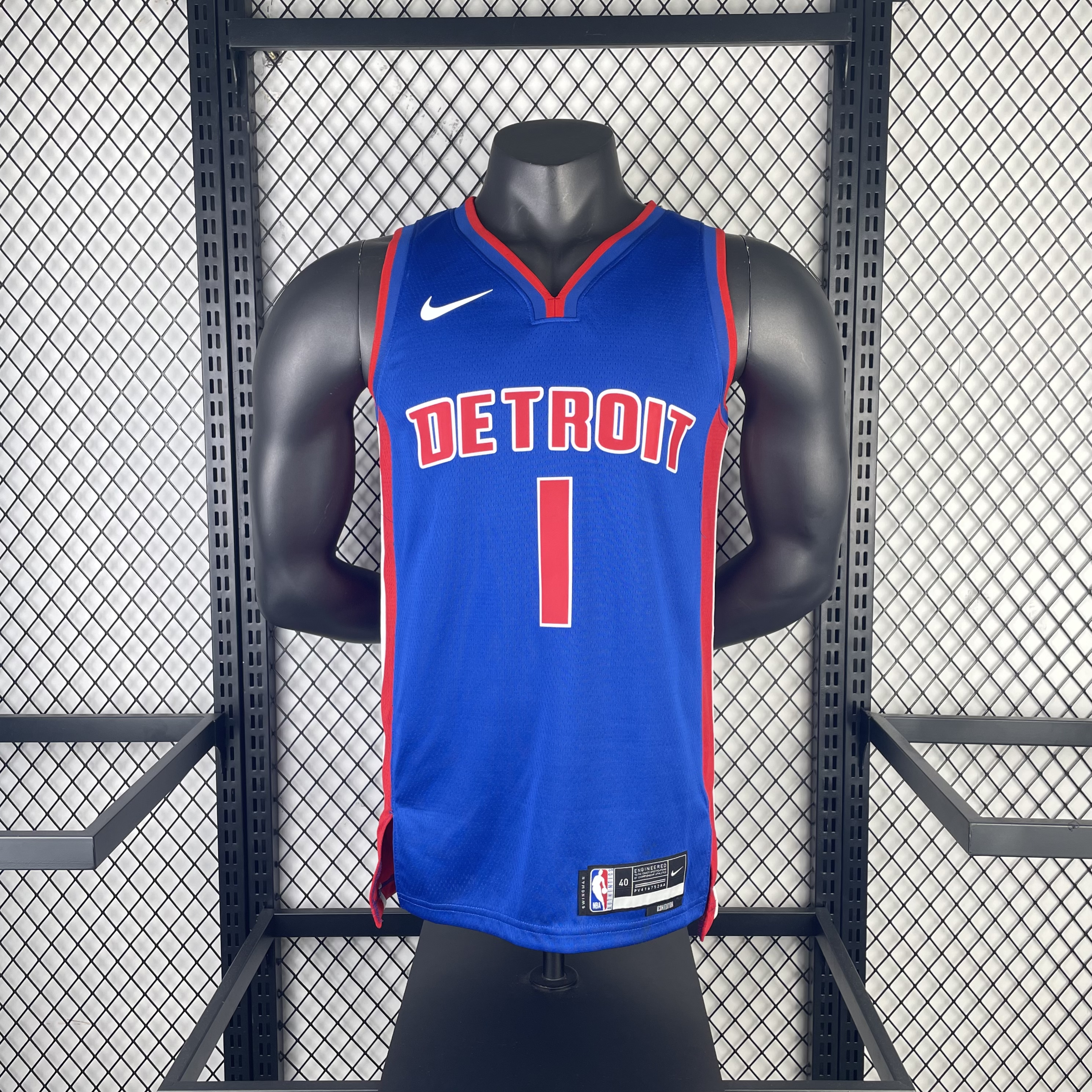 23 season Pistons road blue No.1  Iverson