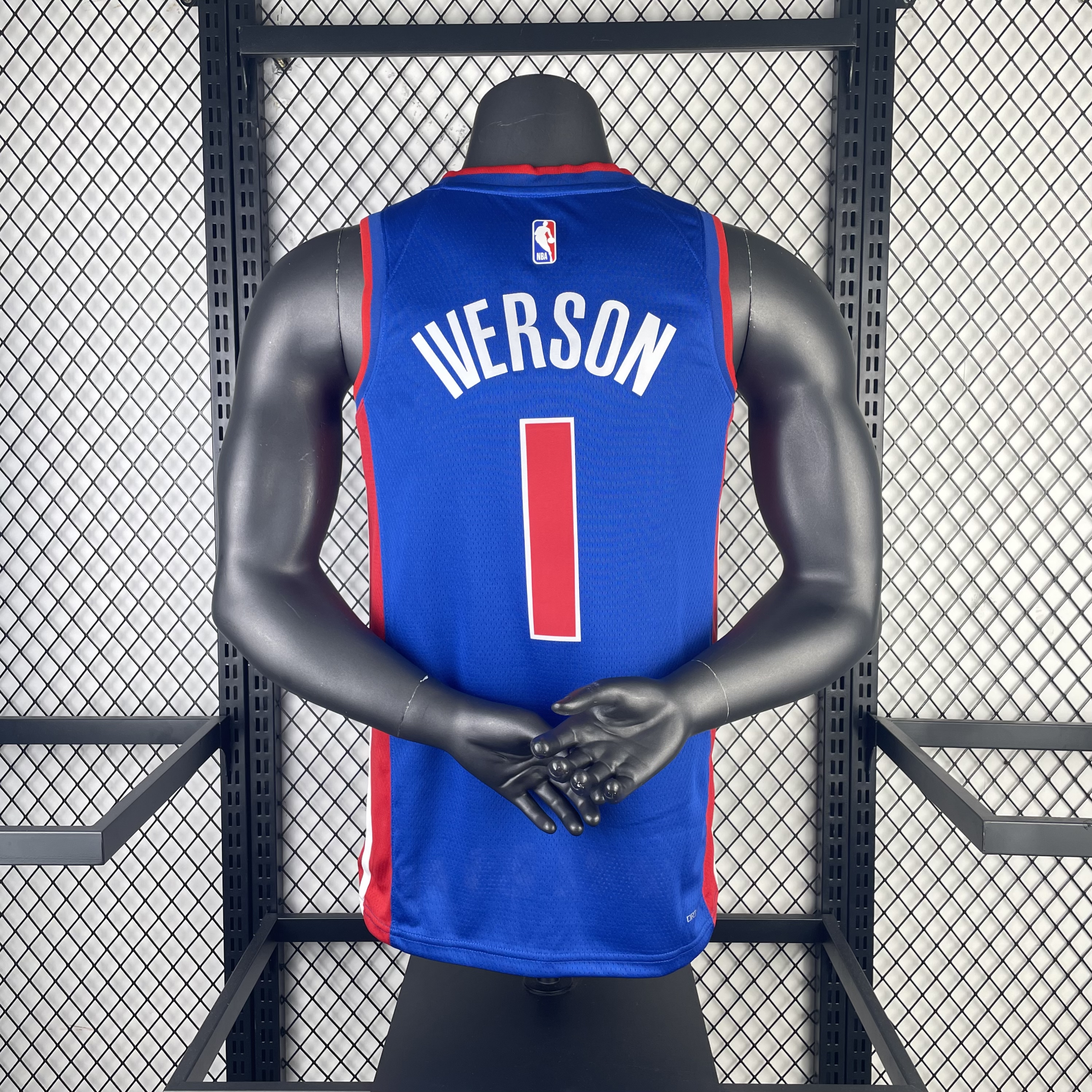 23 season Pistons road blue No.1  Iverson