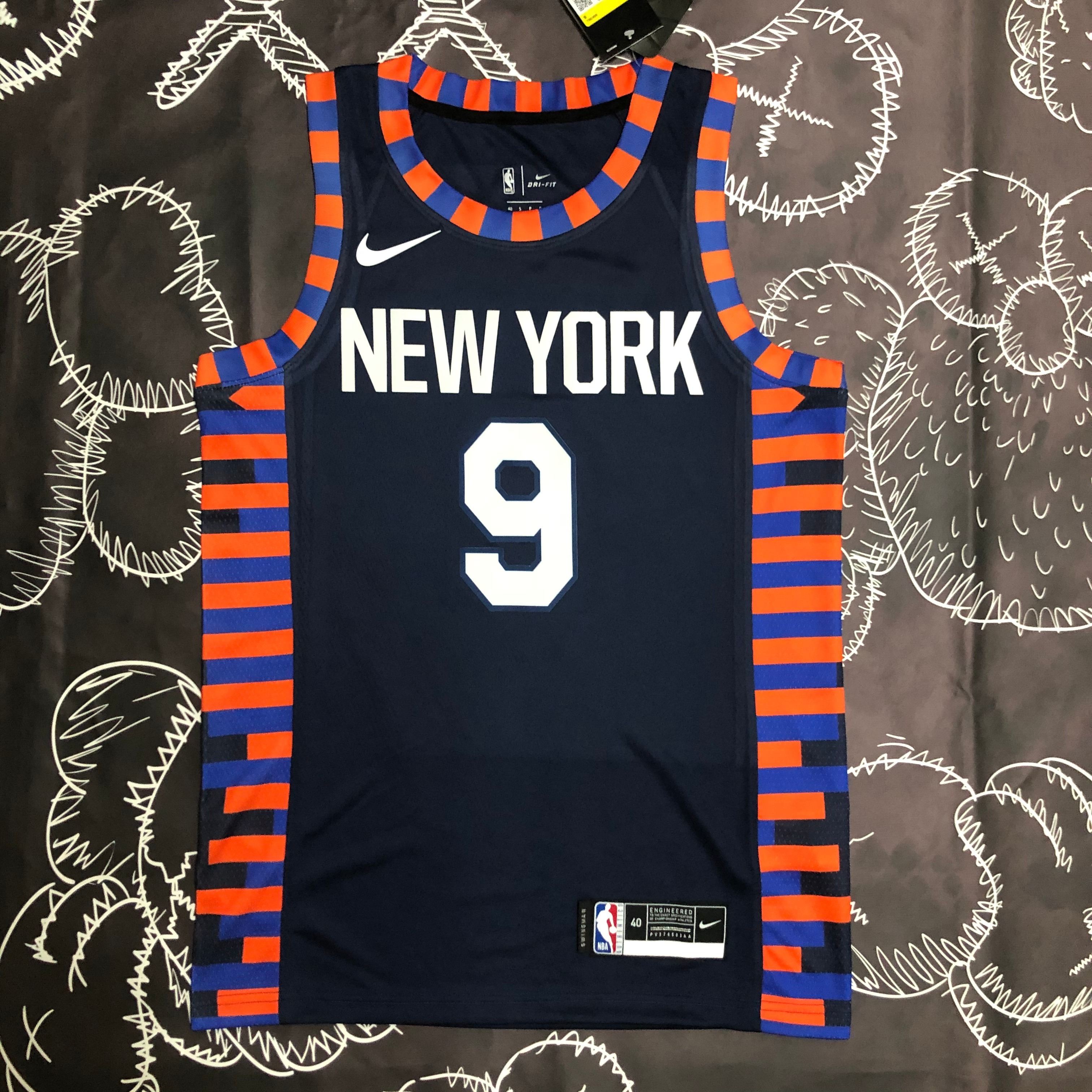 Knicks stripes number nine Barrett