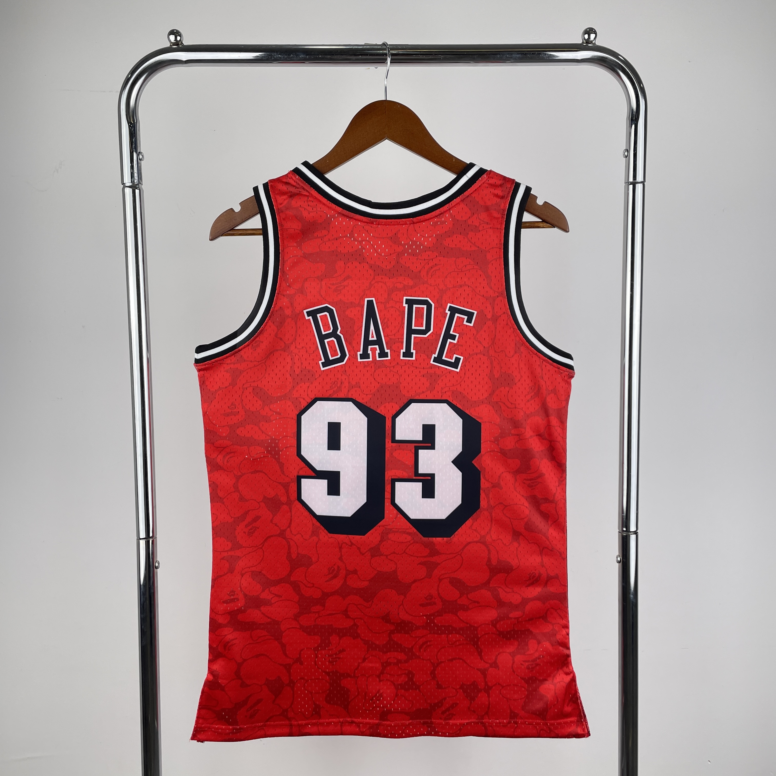 BAPE×M&N joint jersey Heat red No. 93 BAPE