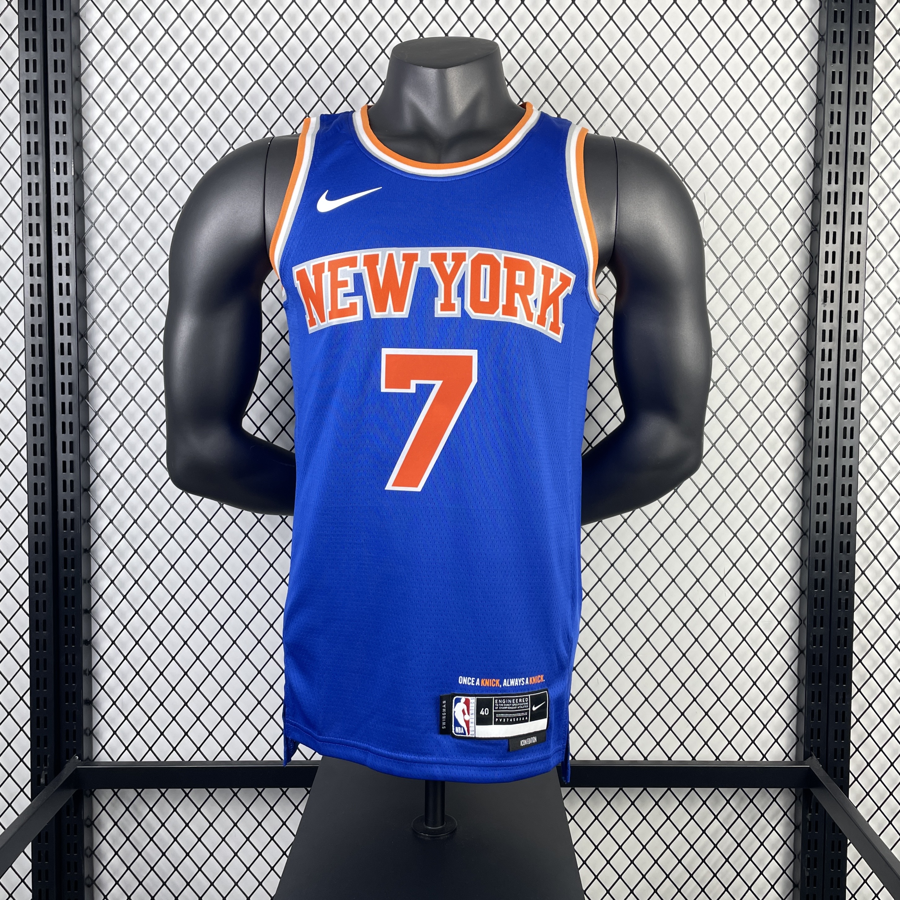 23 season Knicks away blue No. 7 Anthony