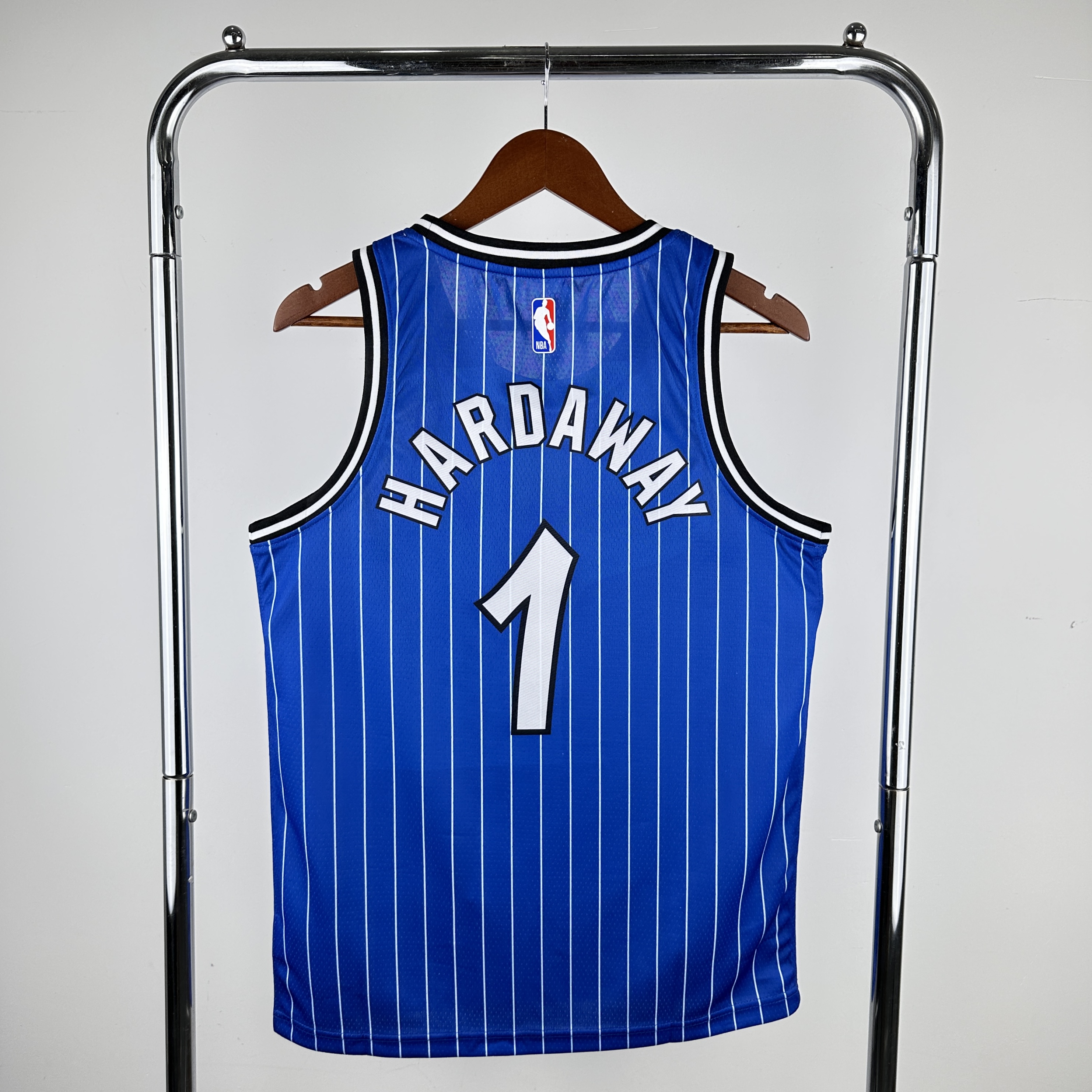 19 season Magic throwback striped blue No. 1 Hardaway