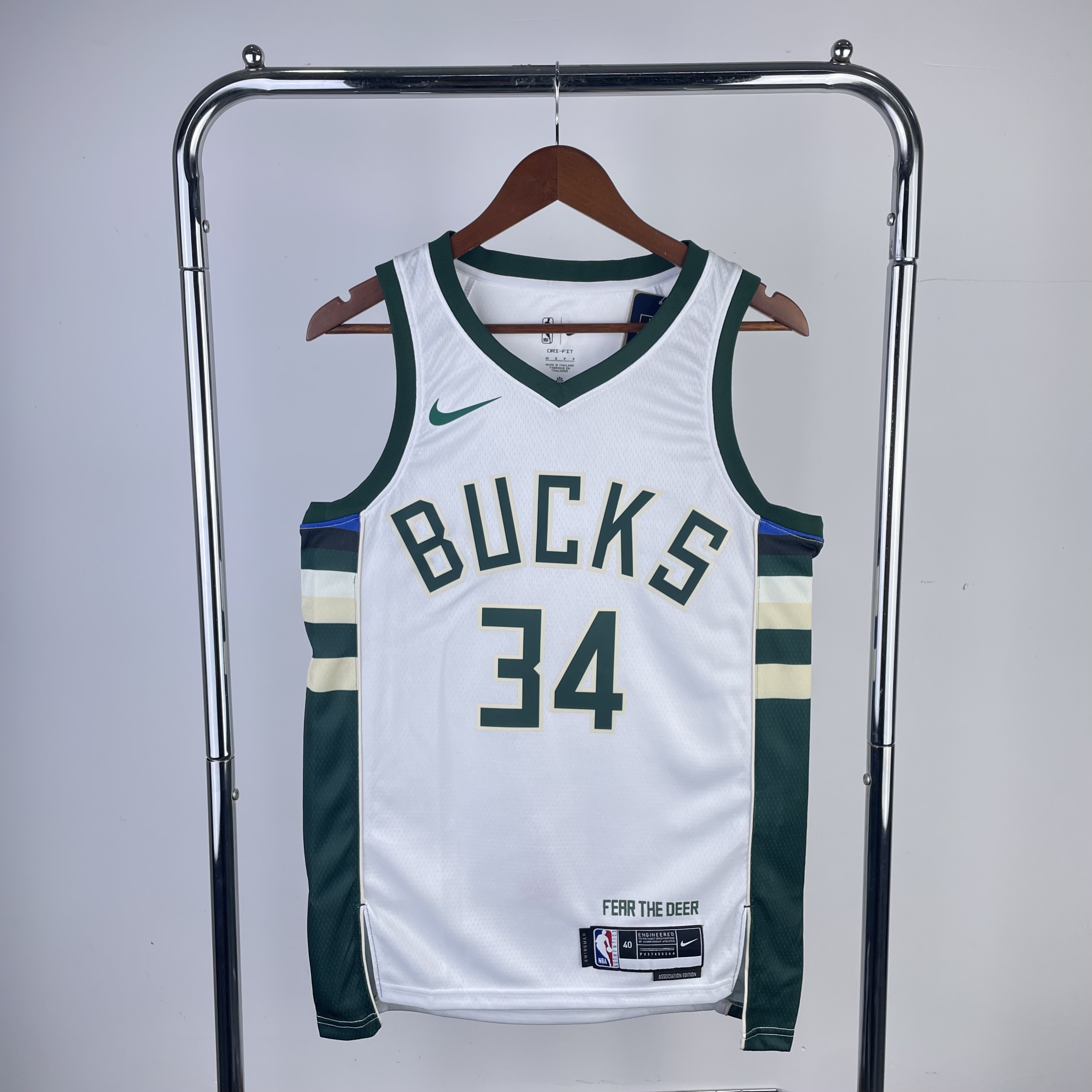 23 Bucks home white 34 Antetokounmpo