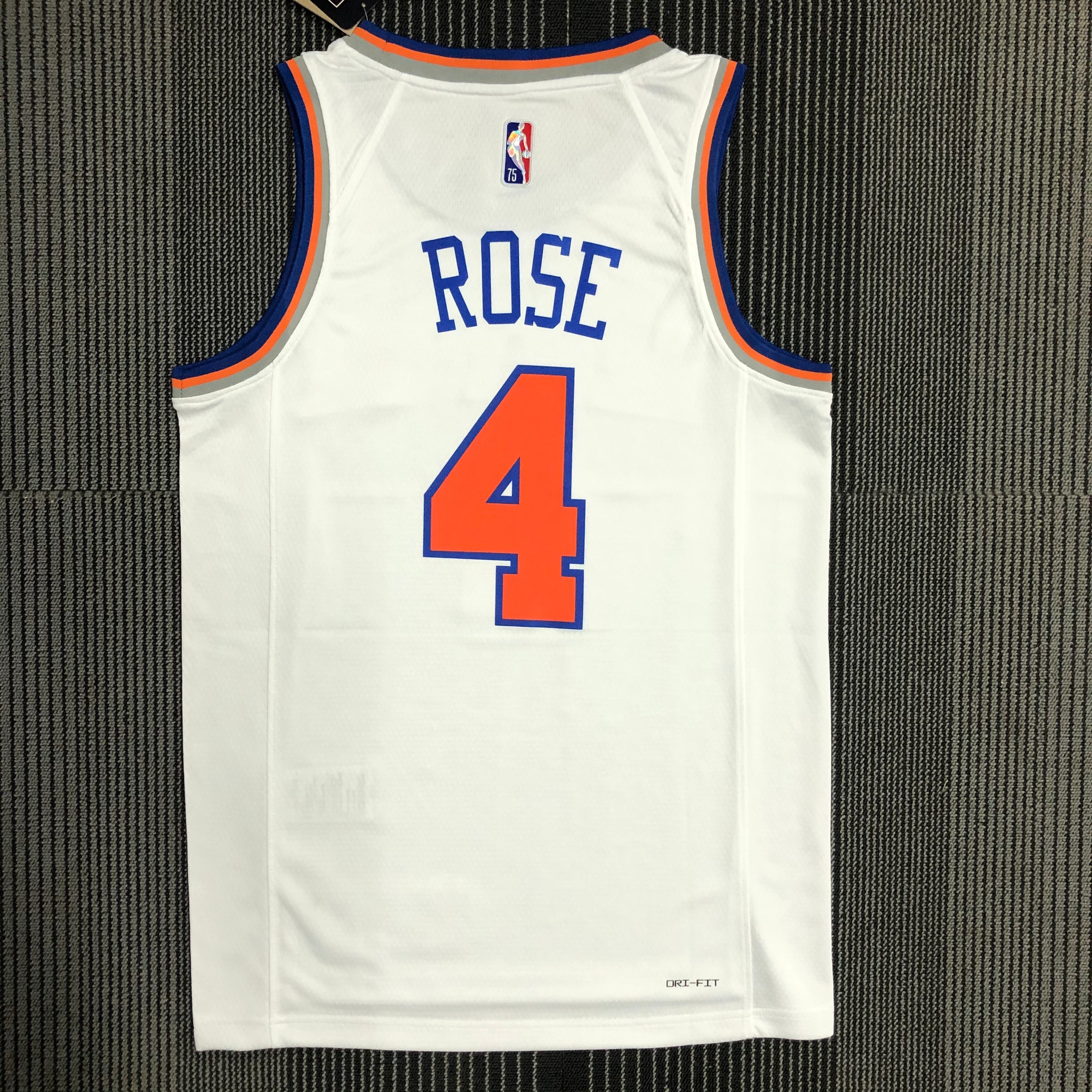 Seventy-fifth anniversary Knicks white No. 4 Rose