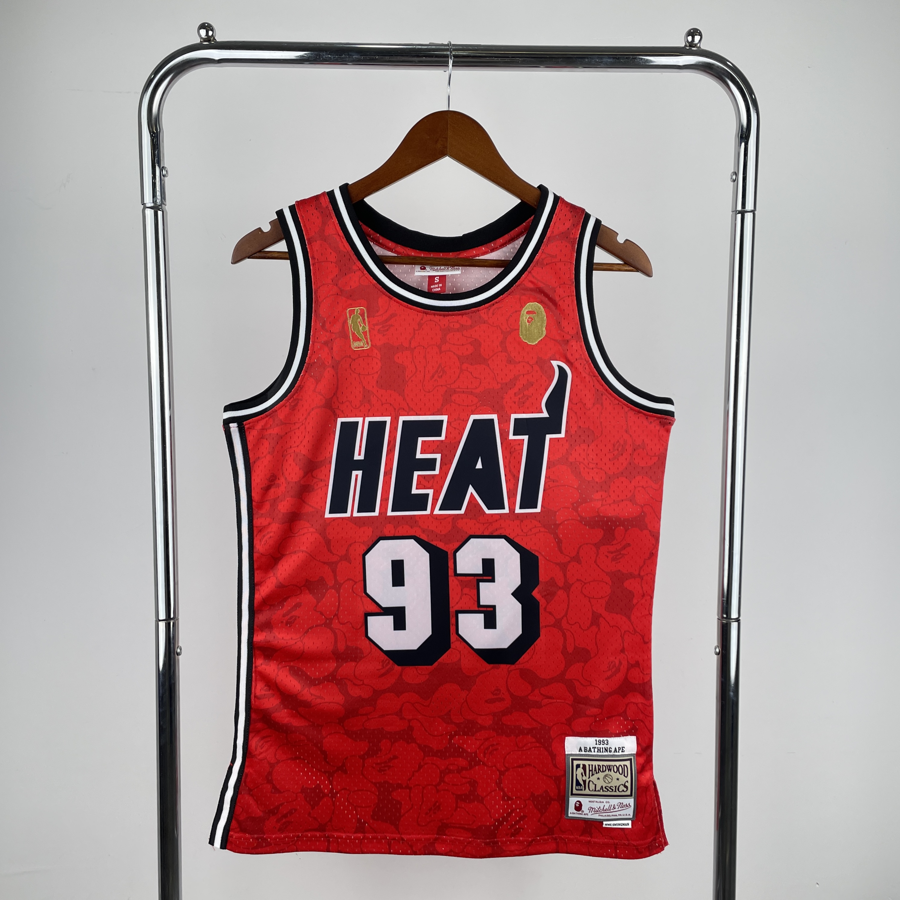 BAPE×M&N joint jersey Heat red No. 93 BAPE
