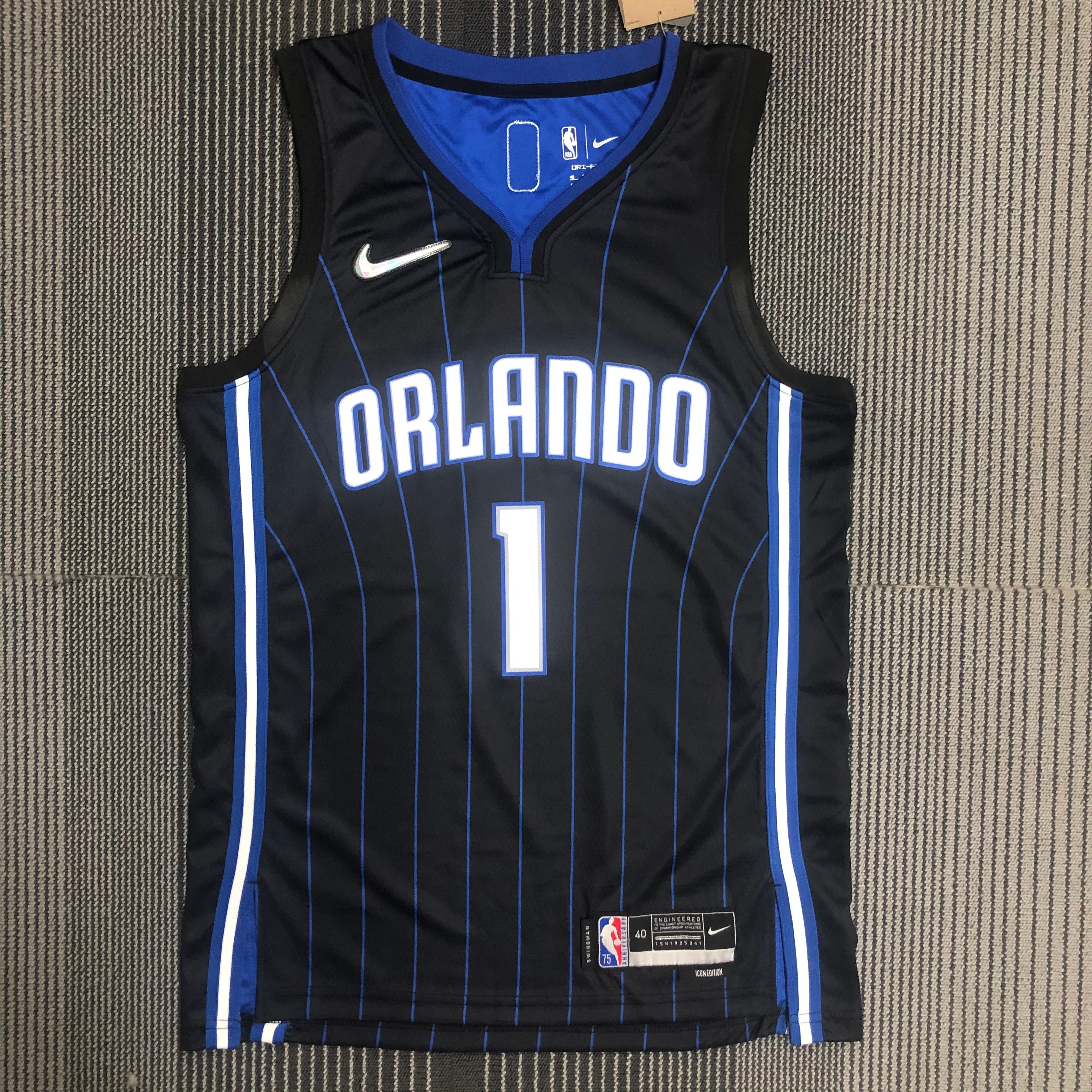 75th anniversary Magic Black # 1 McGrady
