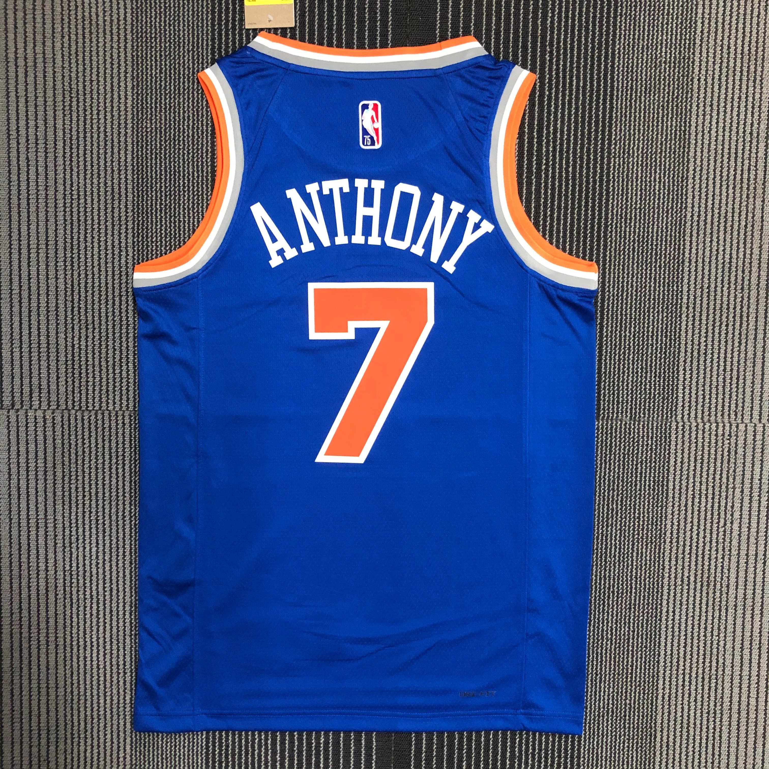 75th anniversary Knicks Blue No. 7 Anthony