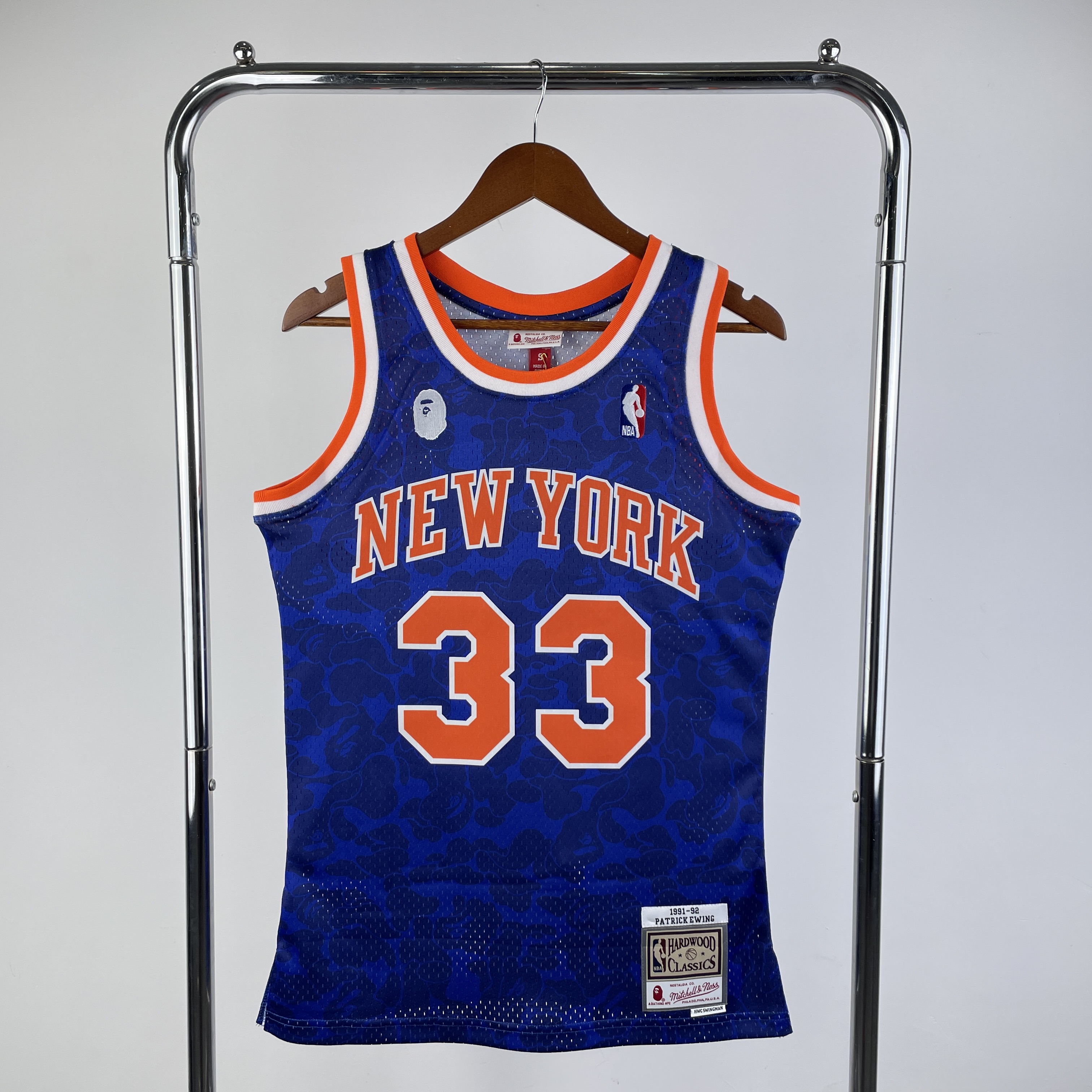 BAPE×M&N co-branded jersey Knicks blue 33