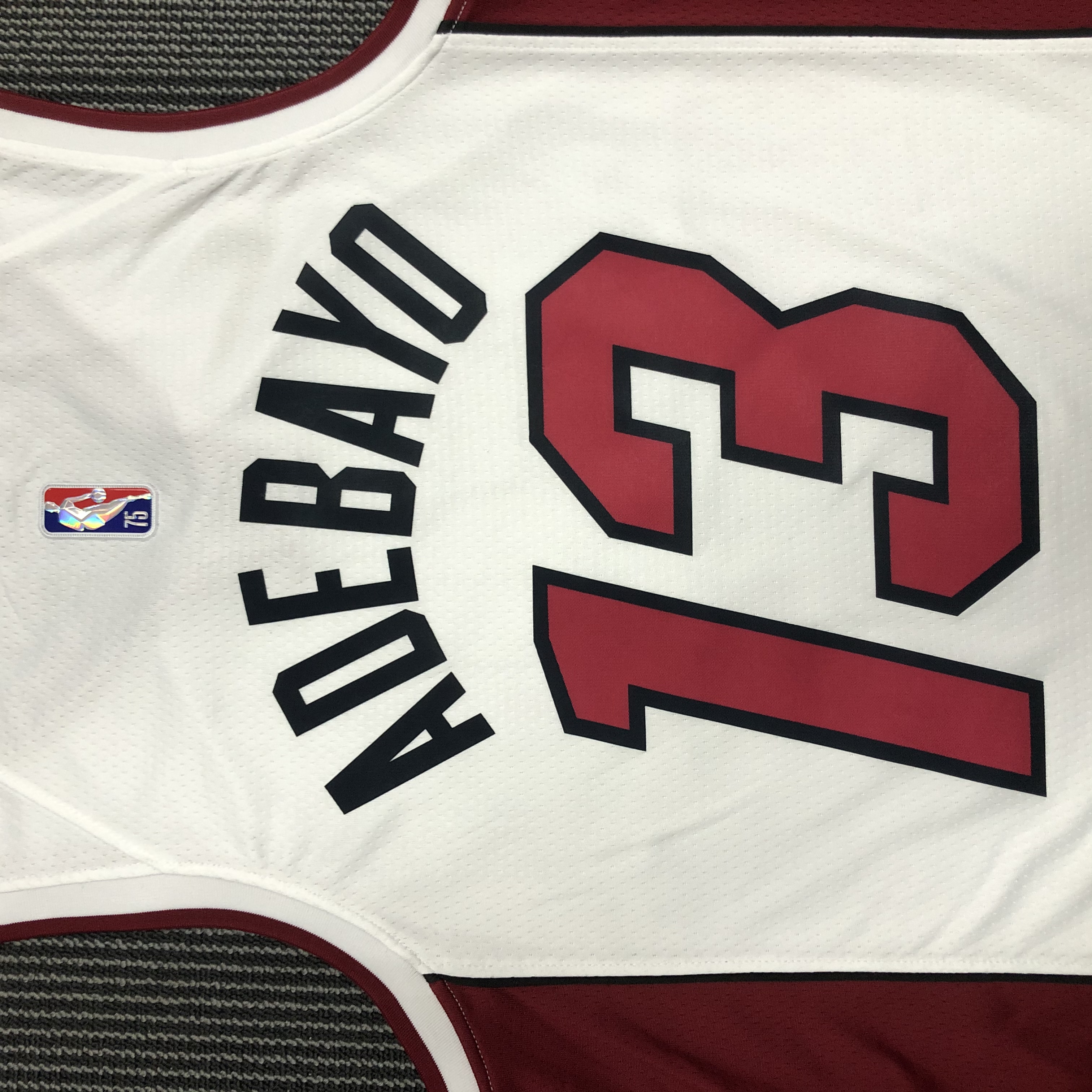 75th anniversary Heat white number 13 Adebayo