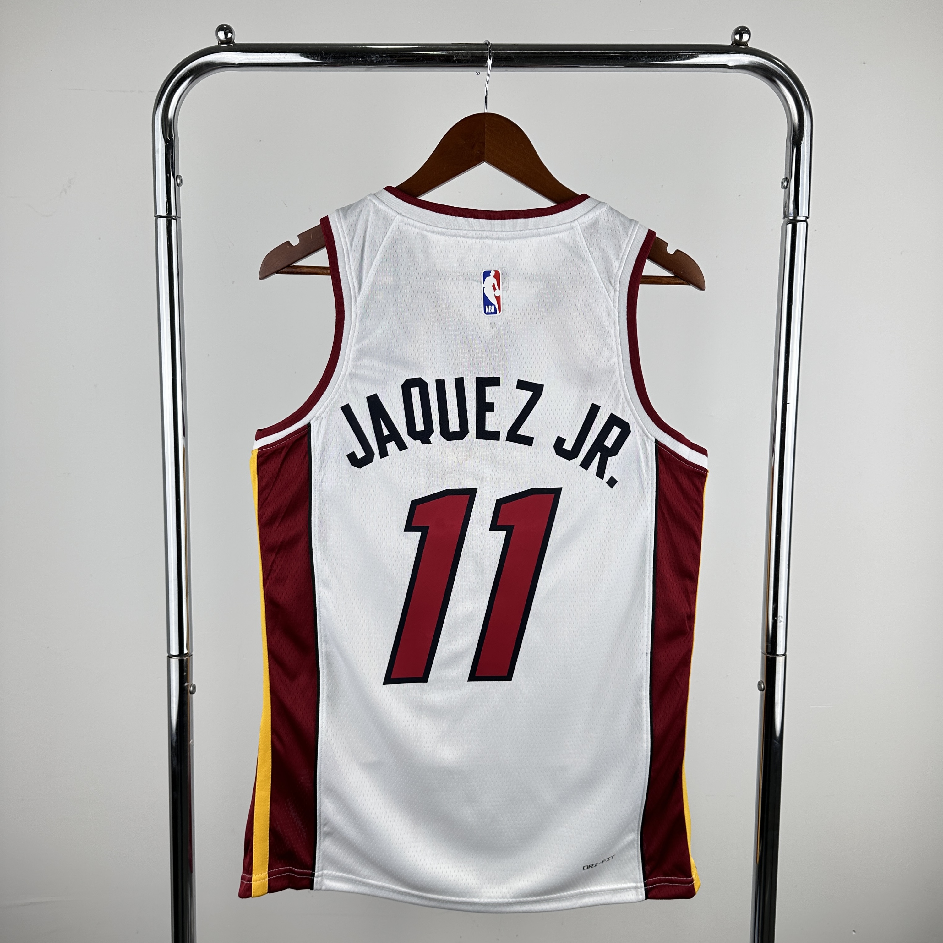 Heat V-neck home white number 11 JAQUEZ JR