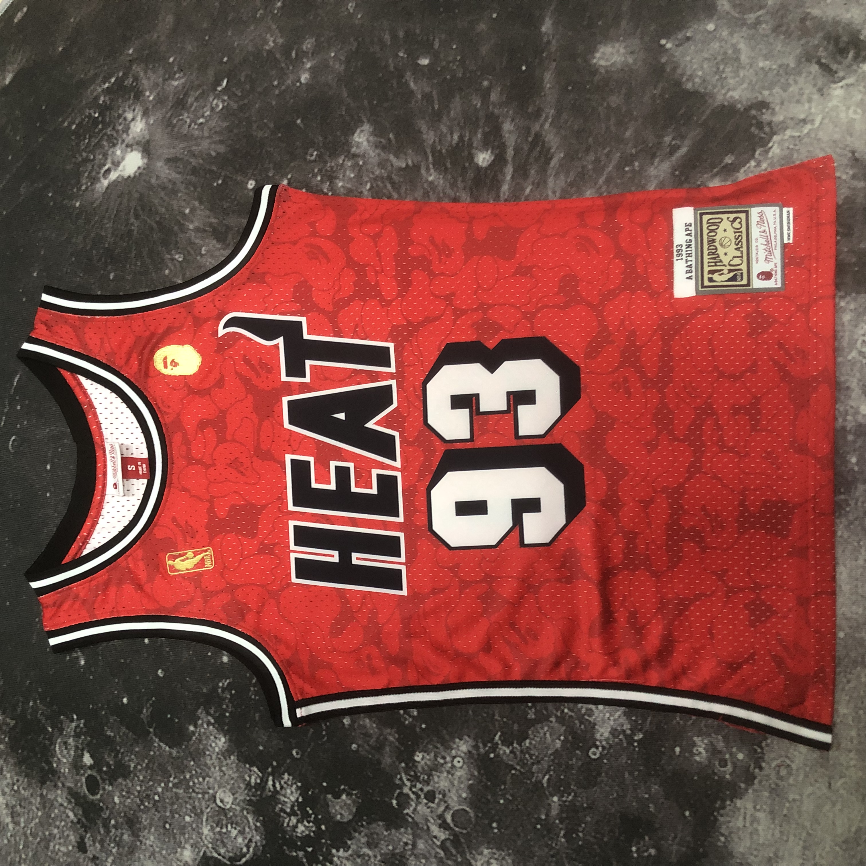 BAPE×M&N joint jersey Heat red No. 93 BAPE