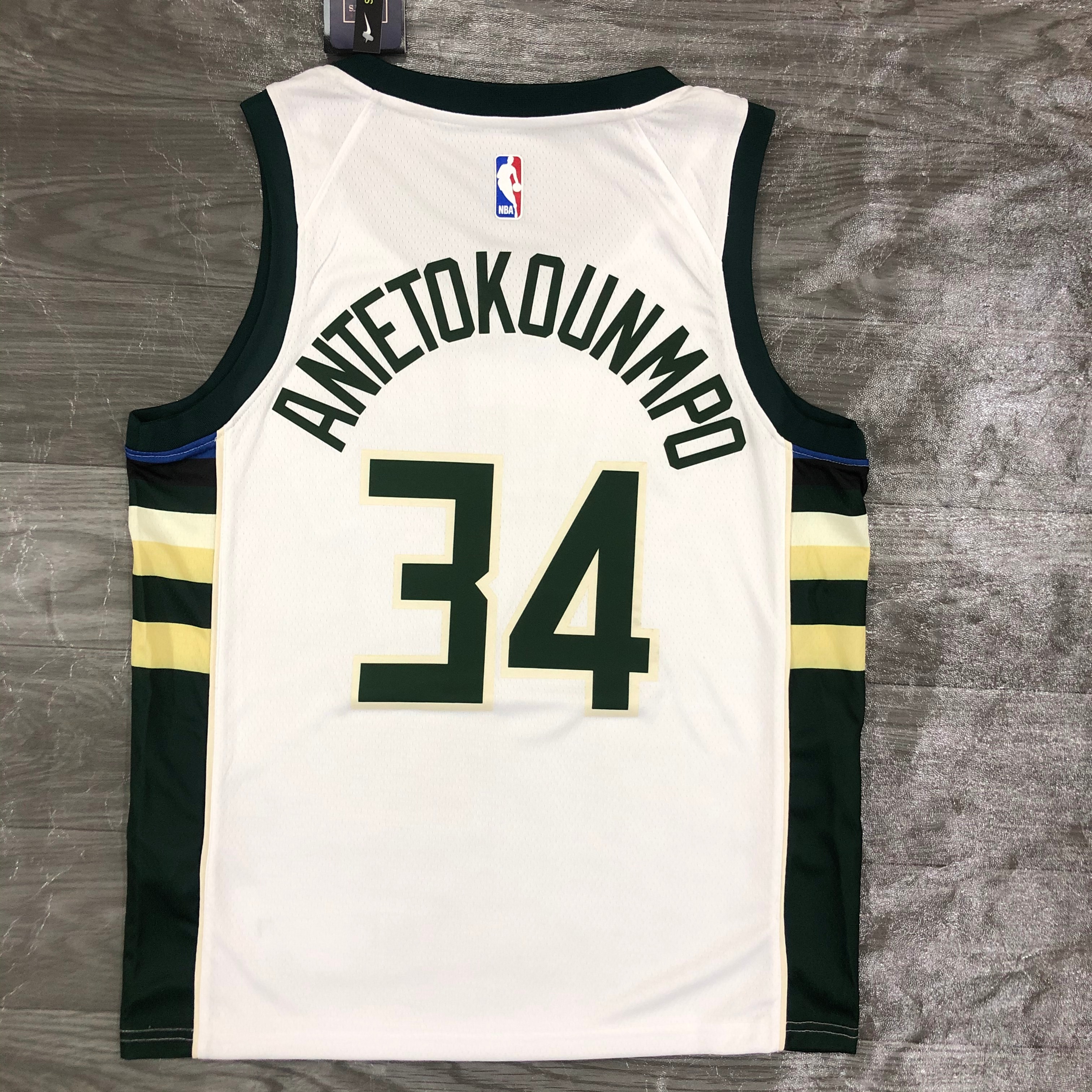 21 season BUCKS home white 34 Antetokounmpo