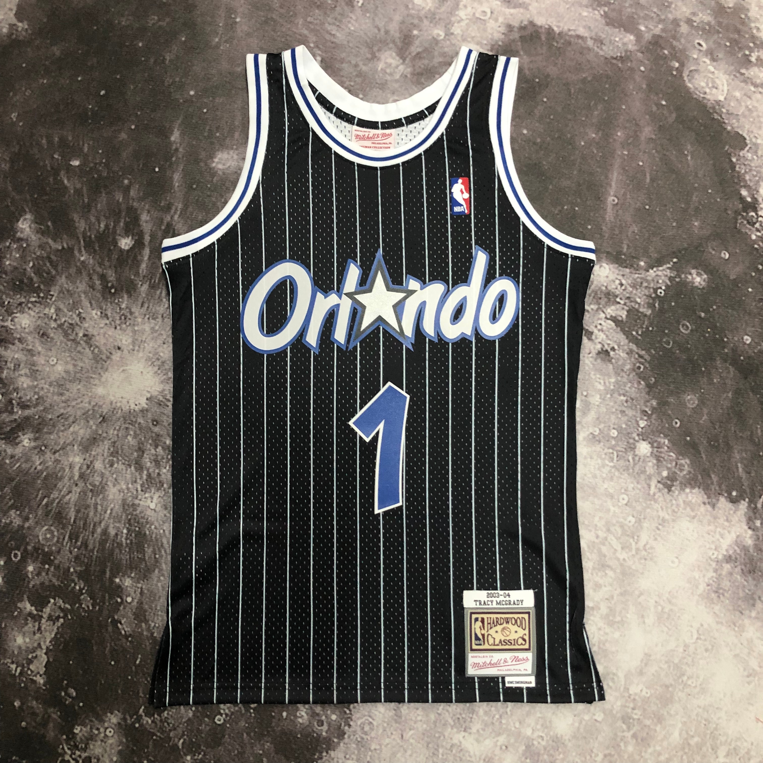MN Hot Press Throwback Jersey SW Magic 04 black No. 1 McGrady
