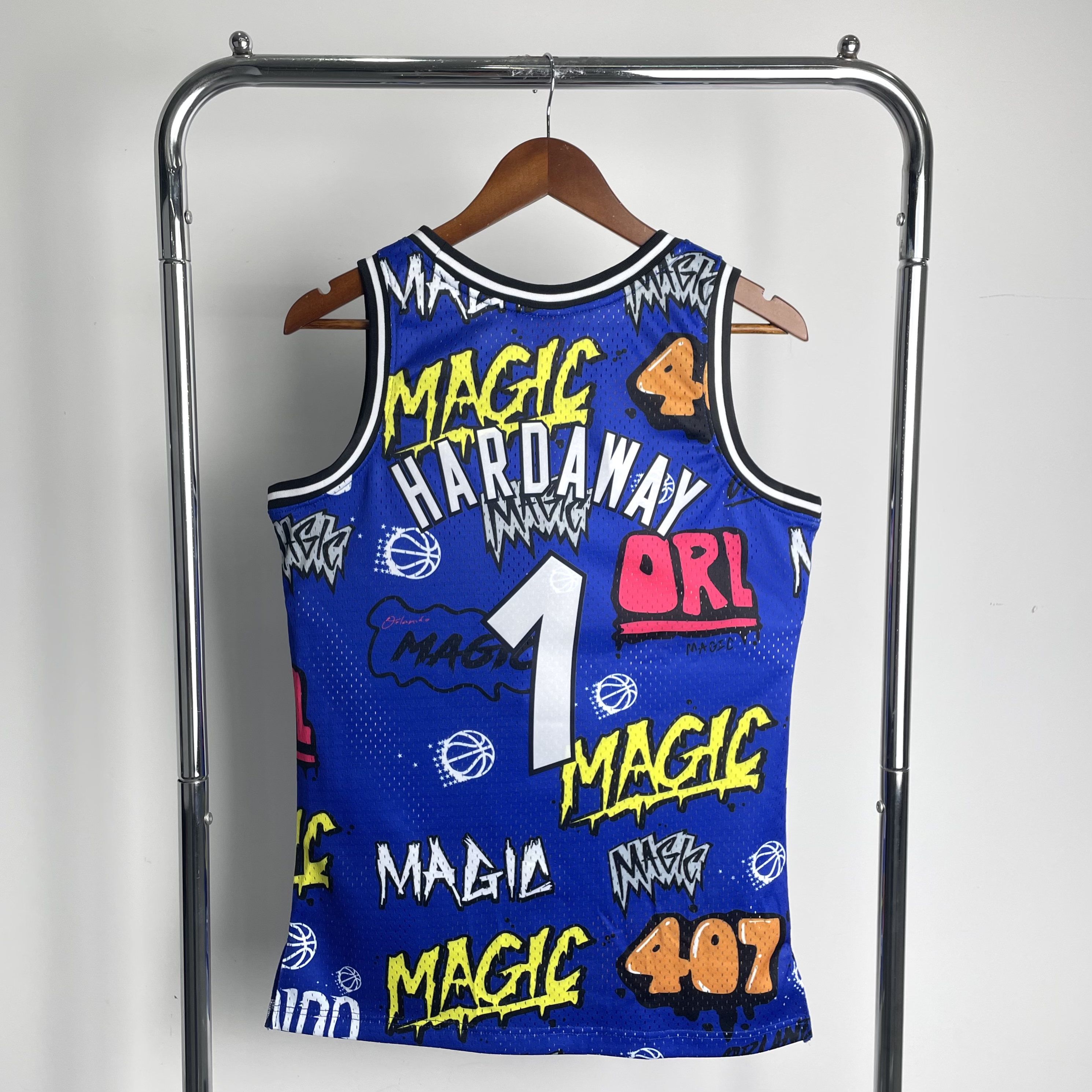 MN Hot Press Throwback Jersey SW Magic 9495 season doodle No. 1 Hardaway