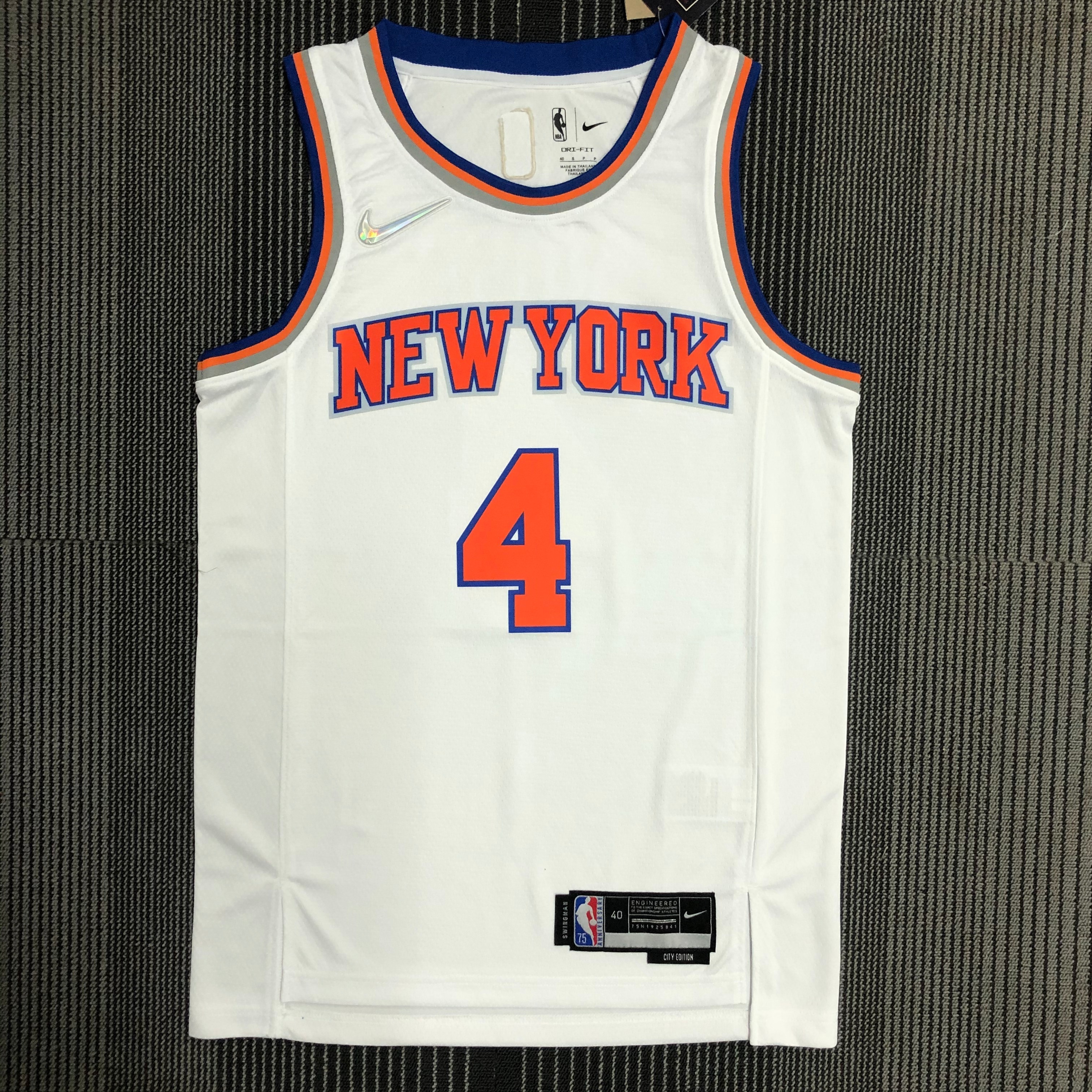 Seventy-fifth anniversary Knicks white No. 4 Rose